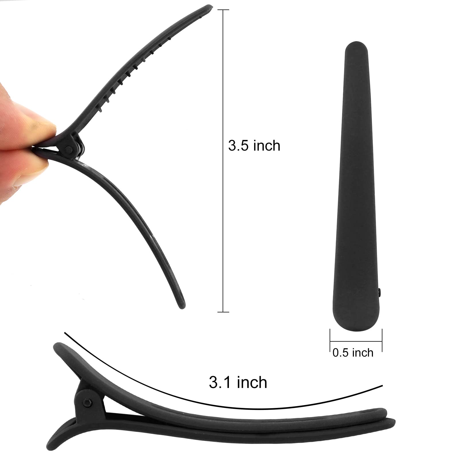 YISSION 12 PCS Matte Alligator Hair Clips - No Crease Duck Bill Hair Clips for Women & Girls (3.1 Inch, Black) - Perfect for Sectioning, Styling & Salon Use at Home or Professional Hairdressing