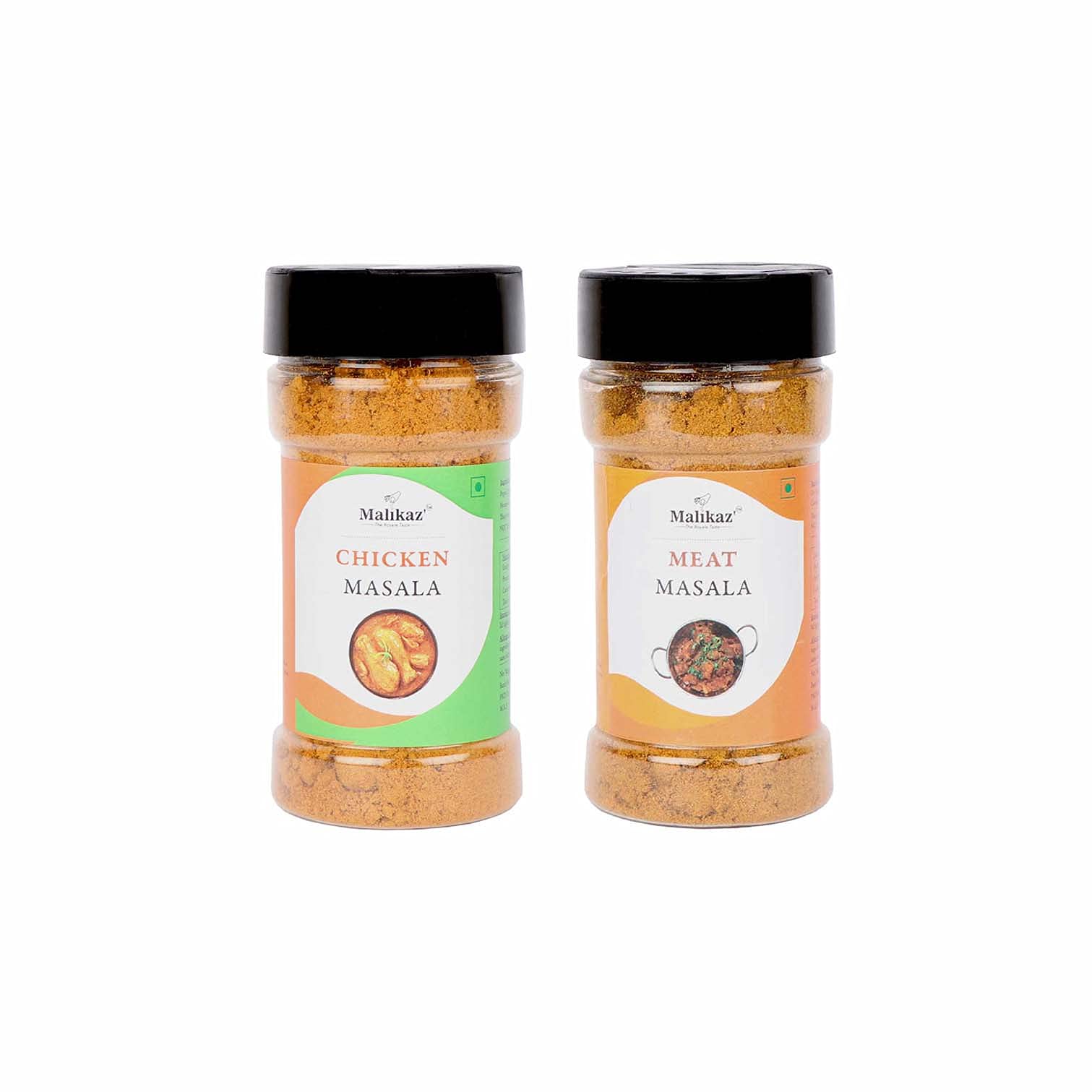 Malikaz' The Royale Taste Meat Masalas Combo - Premium Chicken Masala & Meat Masala (90g Each) | Authentic Indian Spice Blend for Curry, Biryani & Grilling | 180g Glass Jar