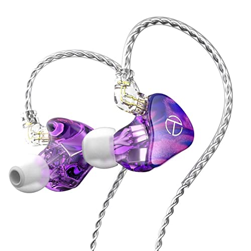 TRN X7 14BA HiFi In-Ear Monitor Headphones with Silver-Plated Cable - Professional Sound Quality for Music, Gaming & Sports (No Mic, Purple) - Perfect for Audiophiles, DJs & Gym Enthusiasts