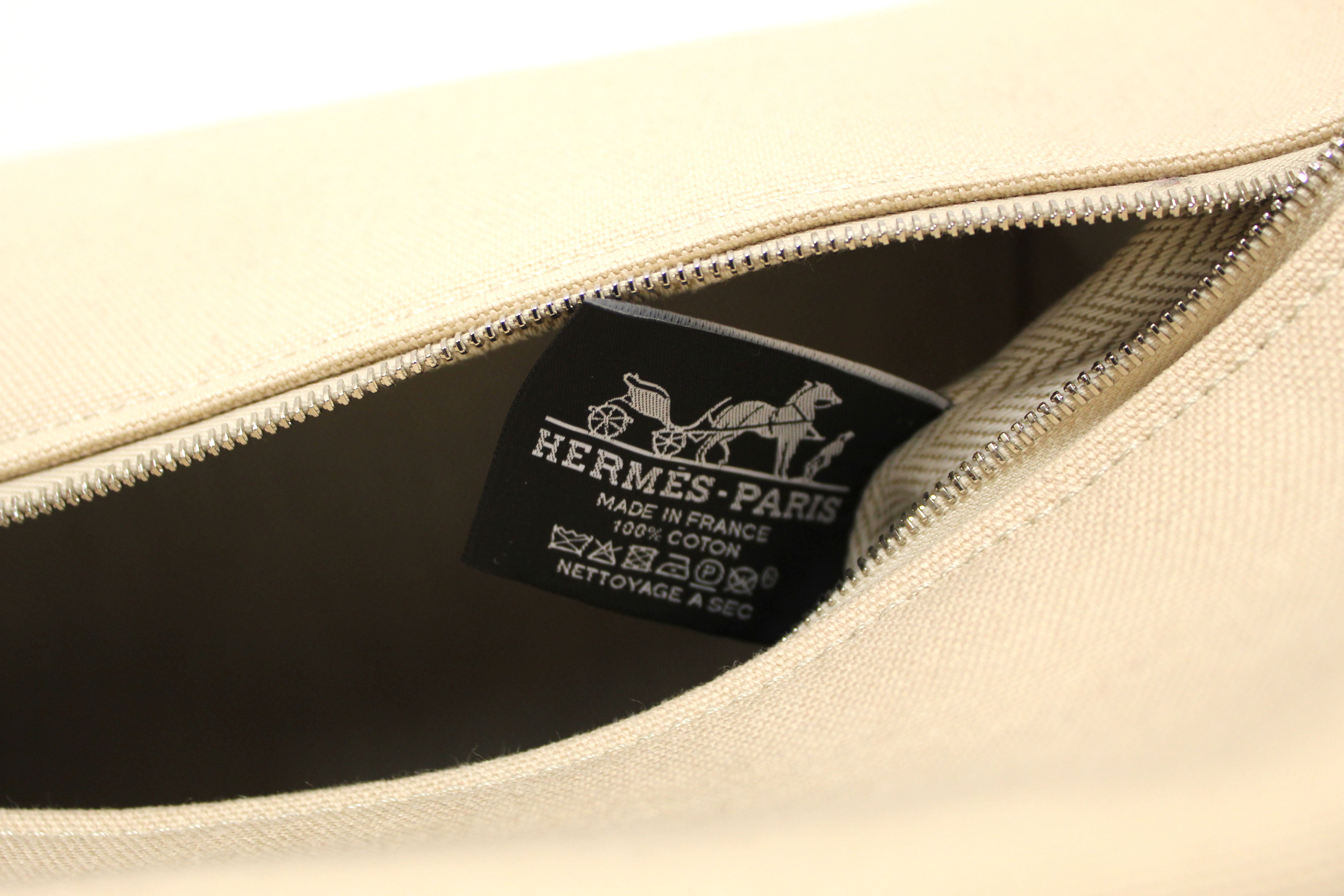 Authentic Hermes Beige Wool Large Bride A Brac H Natte Pouch - Luxury Designer Clutch Bag for Women, Perfect for Evening Events, Parties & Special Occasions
