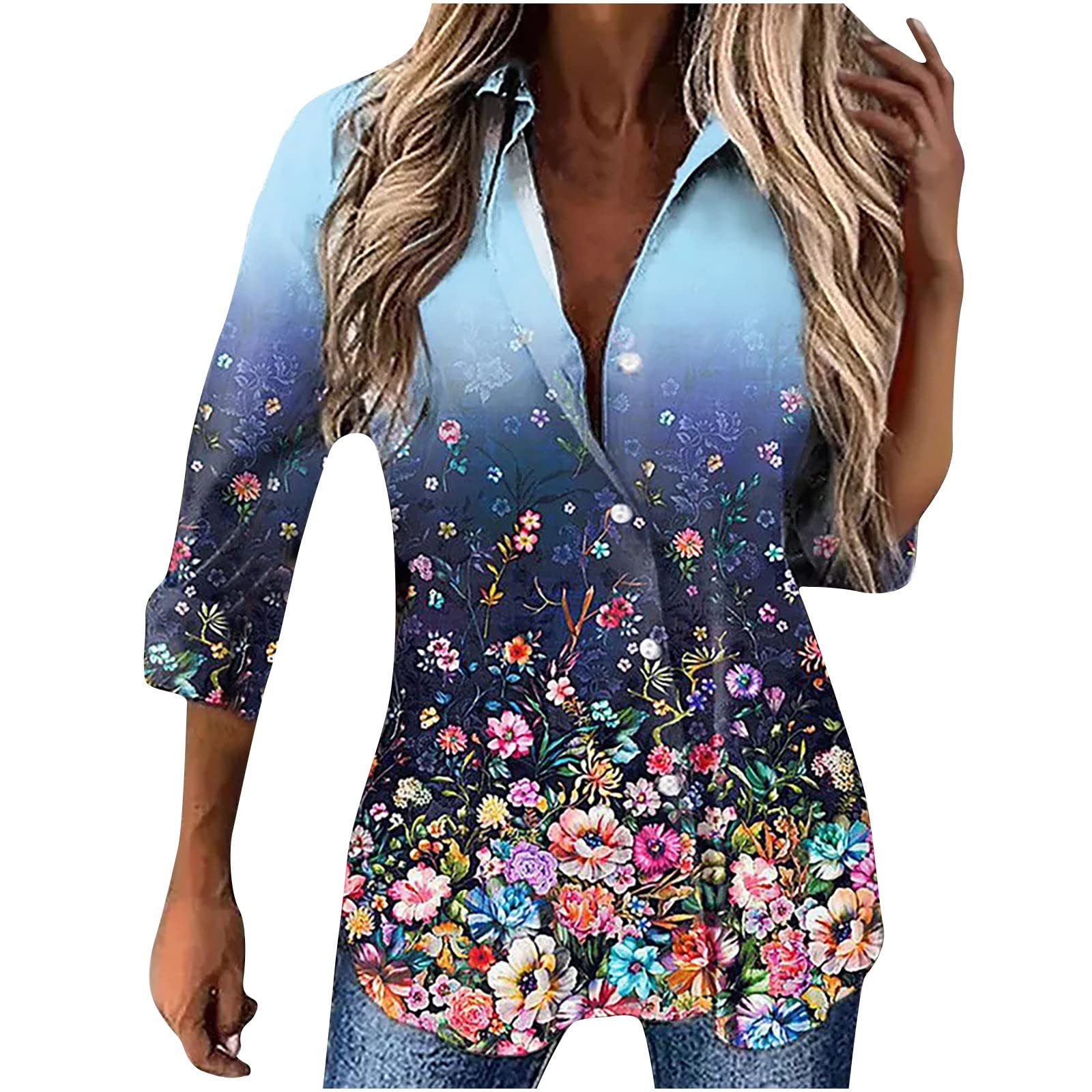 Women's Printed Cotton Long Sleeve Blouse - Summer Career Tops & Cardigan for Office Wear | All-Match Fashion 2022 | Perfect for Work, Dating & Casual Outfits