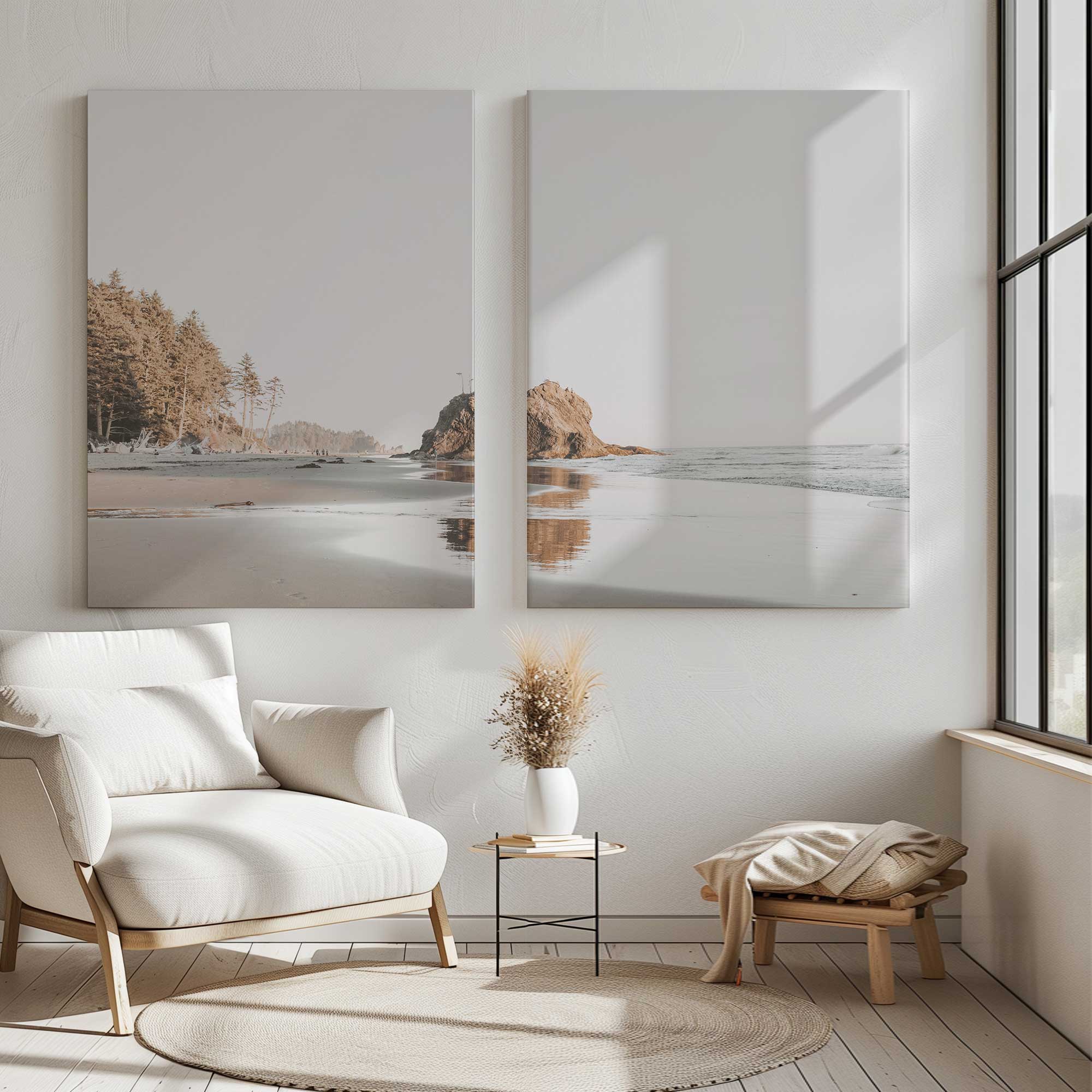 Coastal Elegance Large Canvas Print - Beach Wall Art for Living Room, Bedroom & Office Decor - Ocean Themed Home Decor