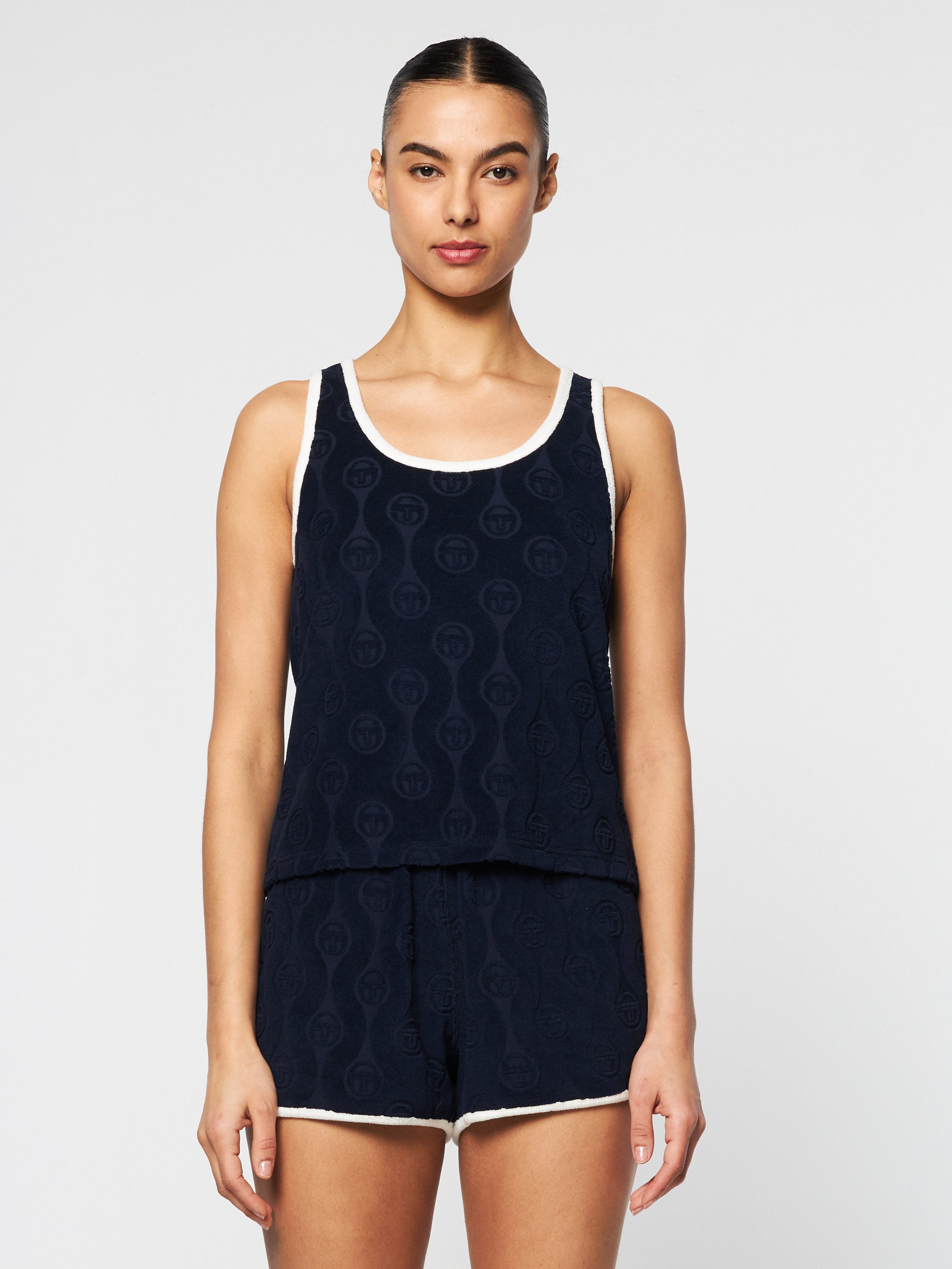 Zona Tank Top - Women's Casual Sleeveless Shirt in Nautical Maritime Blue | Perfect for Beach Outings, Summer Travel & Everyday Wear