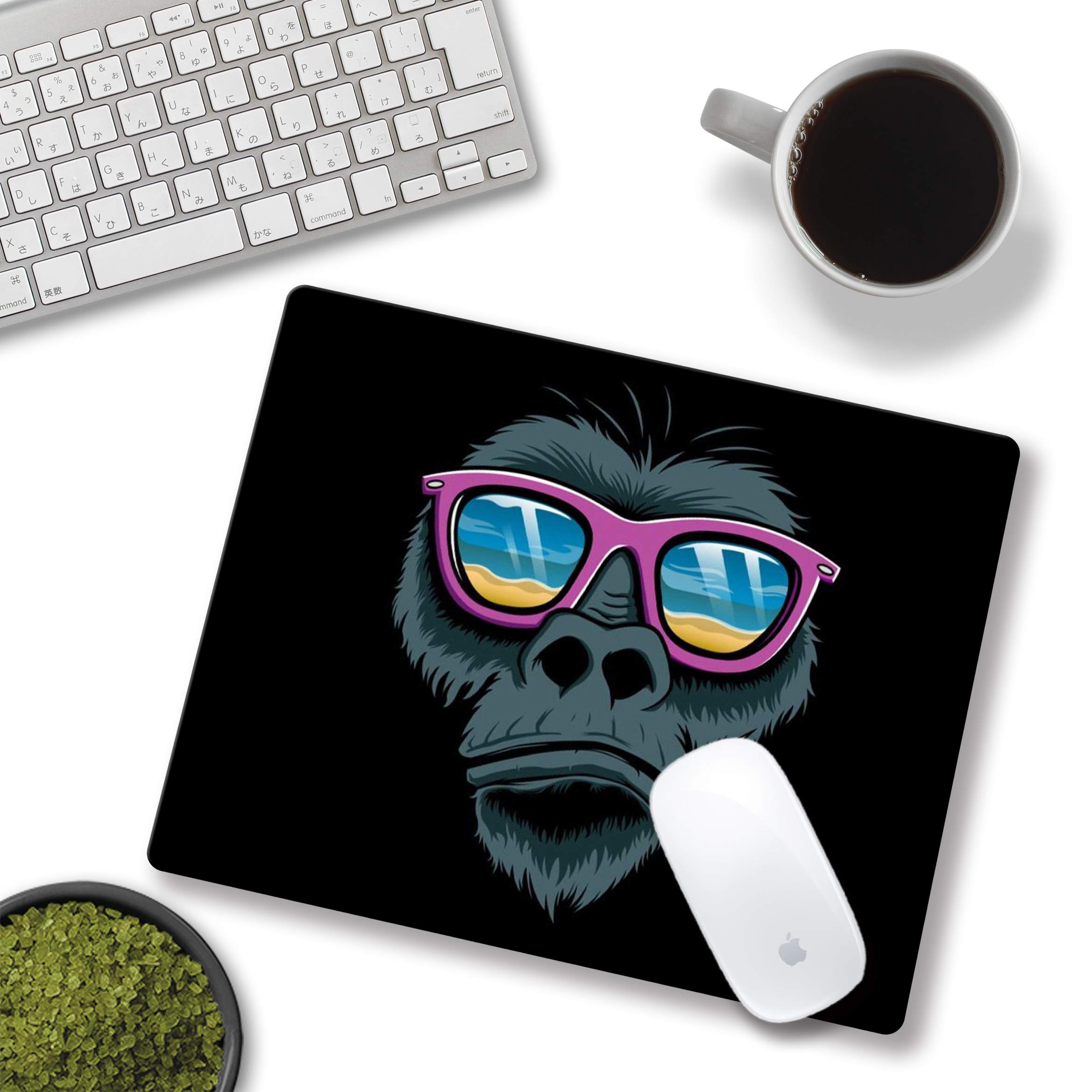 Funny Gorilla Design Non-Slip Rubber Mouse Pad - Ergonomic Computer Mousepad for Gaming, Office & Home Use - Perfect for PC, Laptop & Desktop Workstations