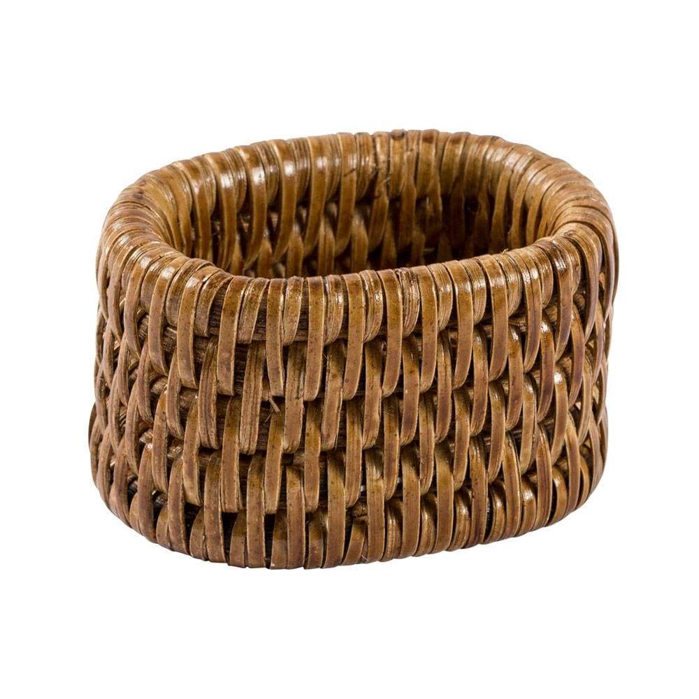 Elegant Flat Top Rattan Napkin Rings - Set of 4 | Natural Woven Tableware Decor for Wedding, Dinner Party & Home Decor