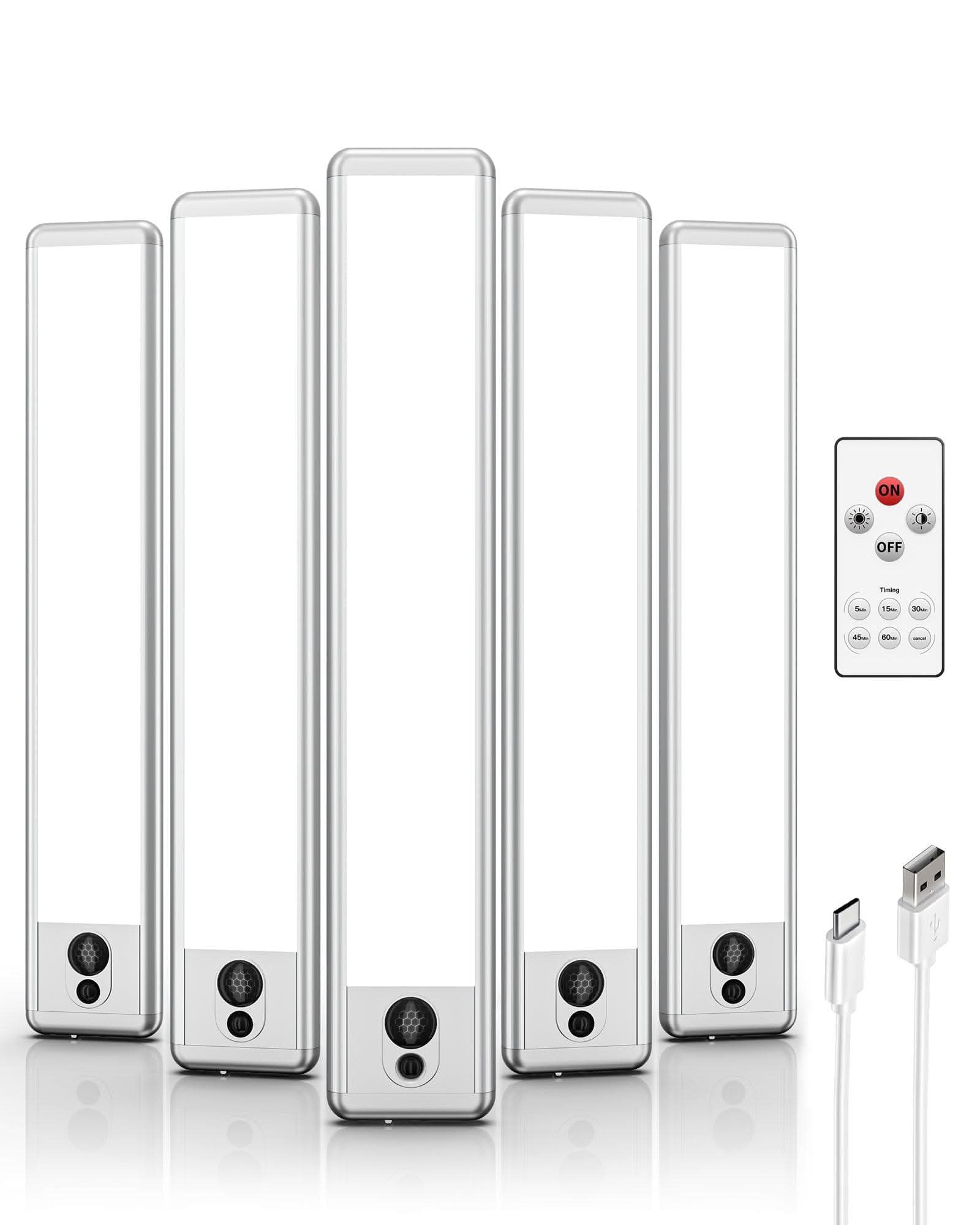 EZVALO EzLumiBar Lite23 UC Wireless LED Closet Light with Motion Sensor - 5300K Cool White, Dimmable Remote Control - Perfect for Wardrobes, Pantries, Under Cabinet Lighting & Dark Spaces