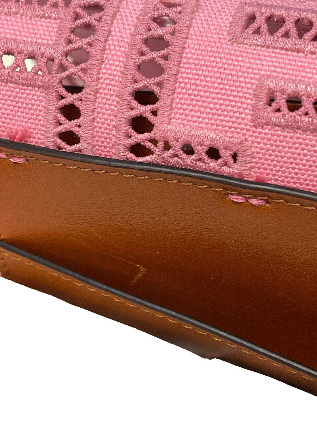 Fendi Baguette NM Openwork Pink Medium Embroidered Canvas Shoulder Bag - Elegant Designer Handbag for Women, Perfect for Parties, Dates & Daily Use
