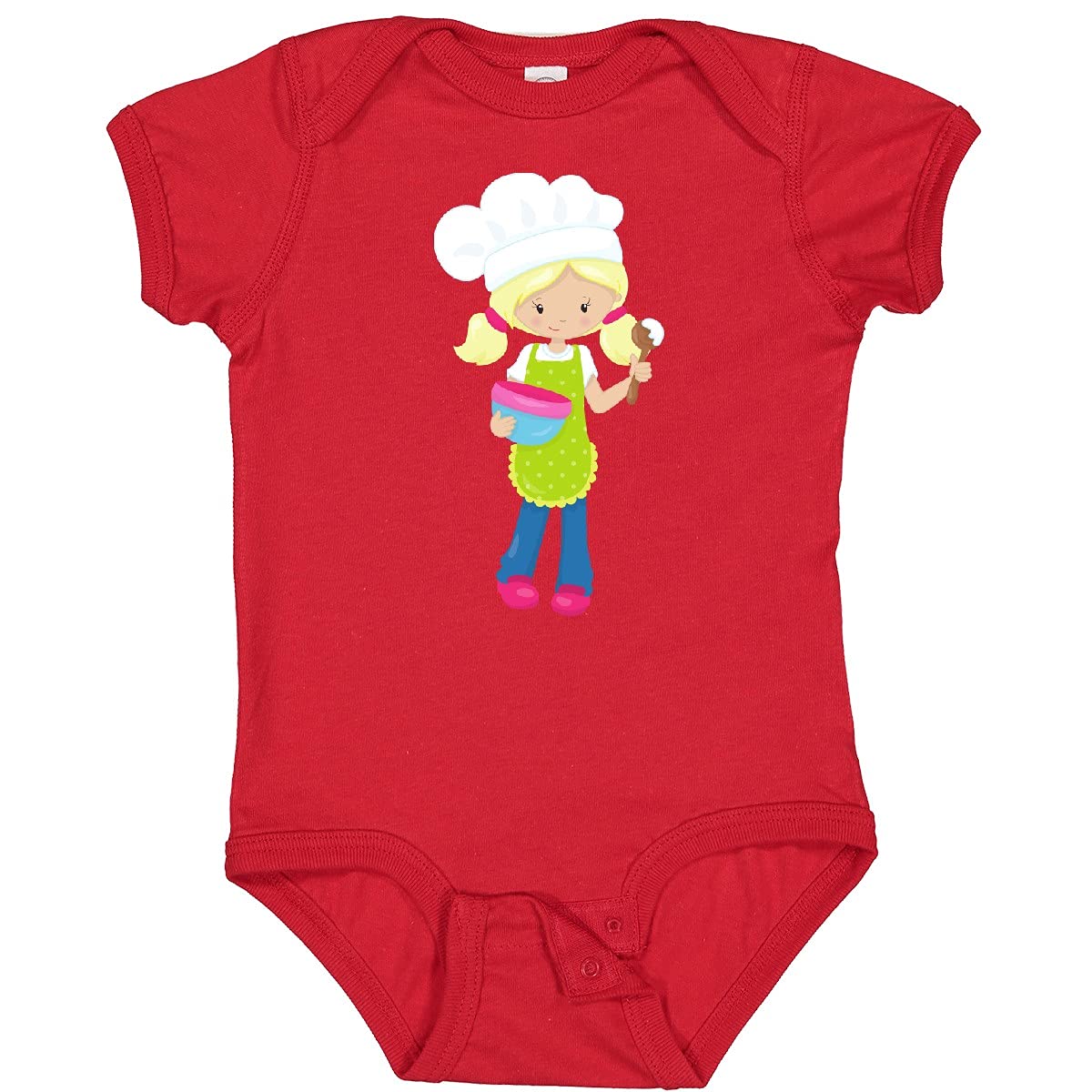 Inktastic Cute Baker Girl with Blonde Hair Baby Bodysuit - Adorable Baking-Themed Outfit for Infants & Toddlers - Perfect for Baking Classes, Birthday Parties & Family Photos