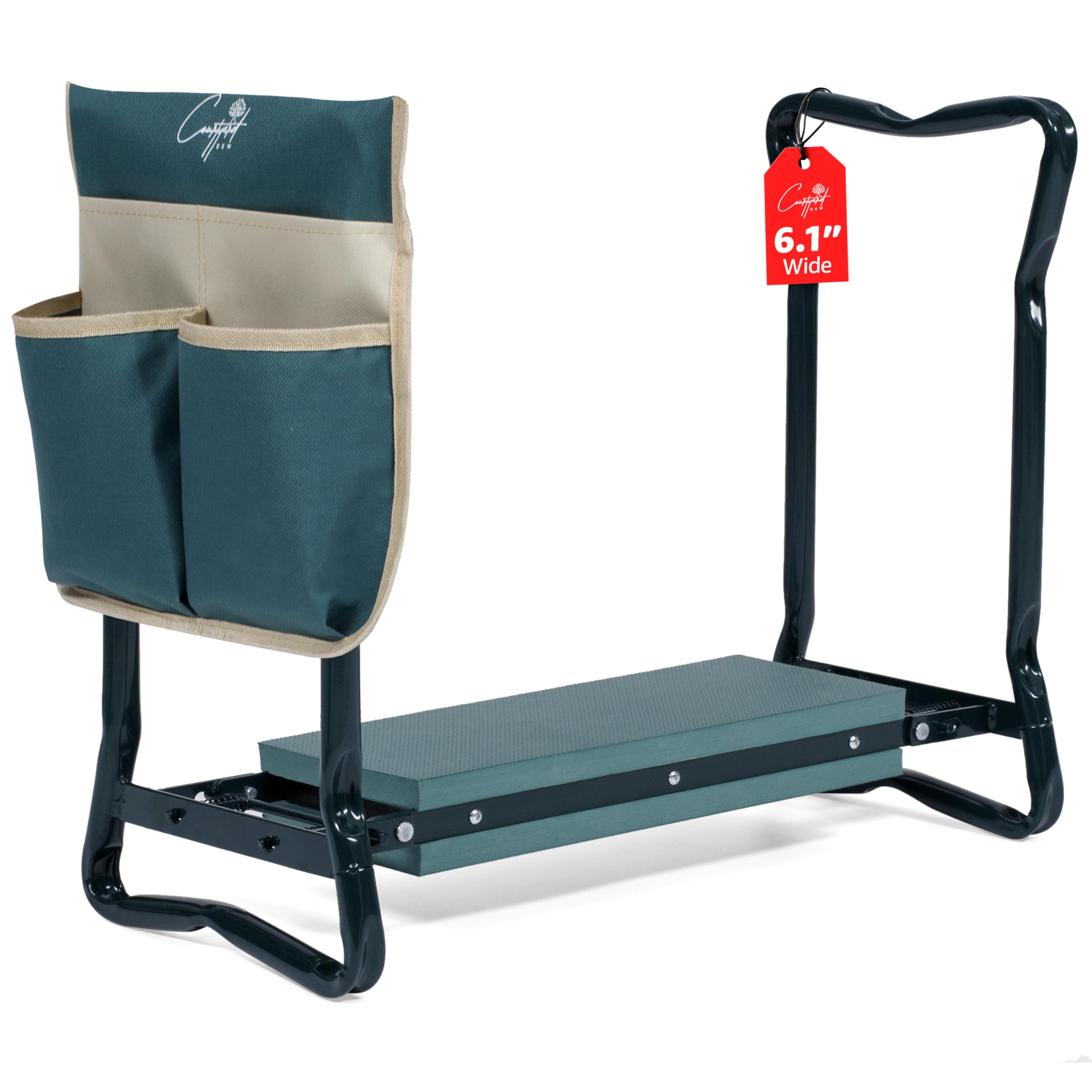 **Portable Garden Kneeler Seat with EVS Cushion & 2X Gloves - Heavy Duty, Soft & Wide Kneeling Pad for Gardening - Perfect Gift for Parents (Ideal for Planting, Weeding & Outdoor Work)**