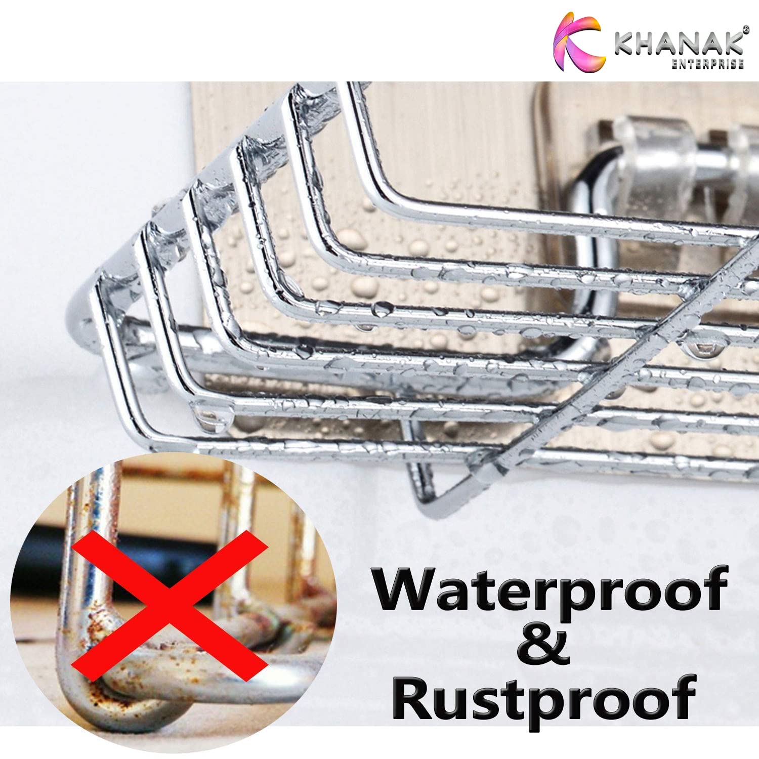 Stainless Steel Wall Mounted Double Layer Soap Dish Holder - Rustproof Kitchen & Bathroom Soap Storage Rack with Self-Adhesive Stickers - Perfect for Small Spaces & Shower Organization (Made in India)