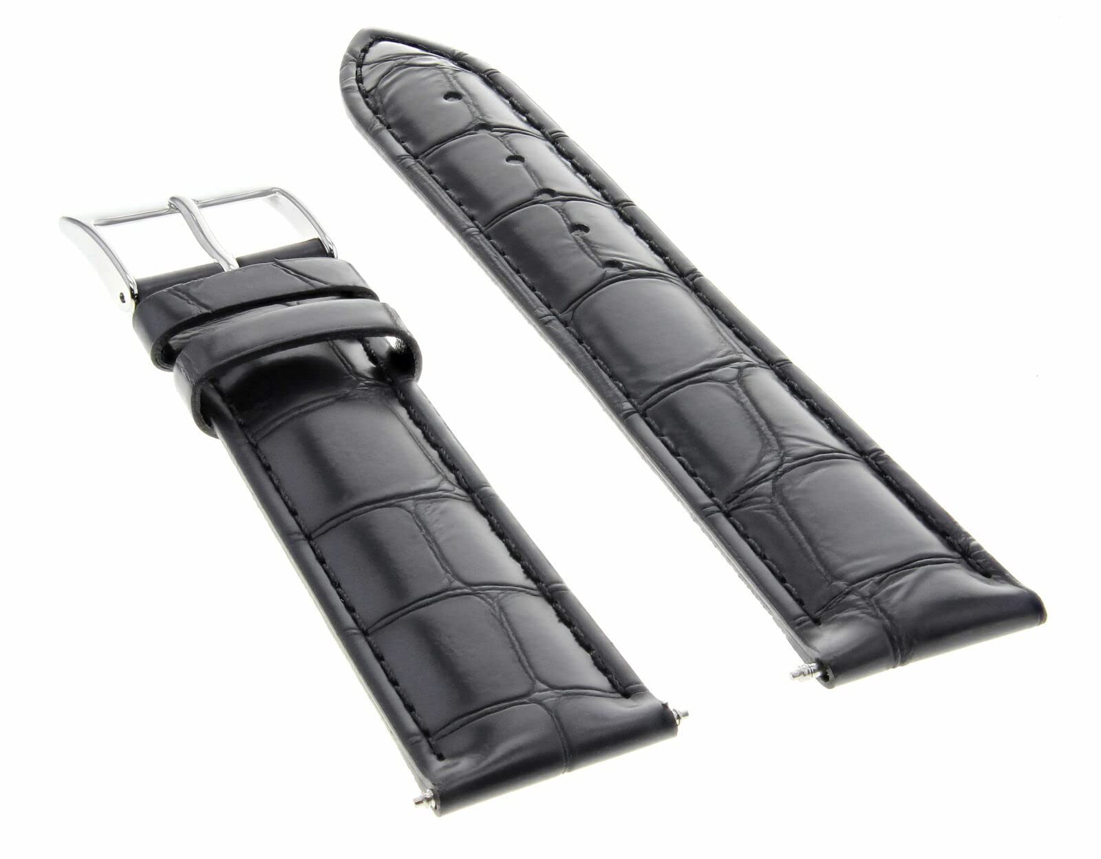 20mm Leather Watch Band for Rolex Datejust 116233/116234 - Black Strap for Dress & Casual Wear
