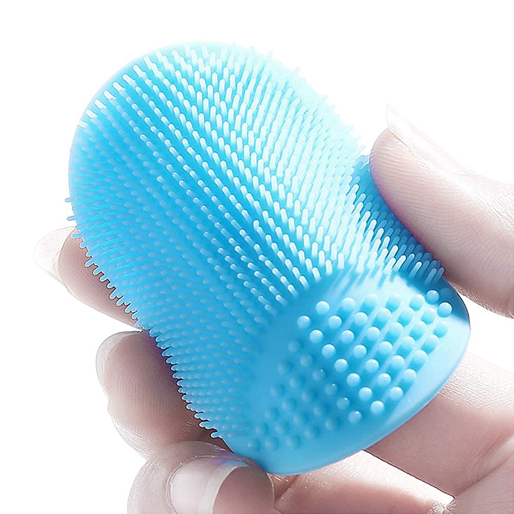 Baby Bath Brush & Cradle Cap Brush - Soft Silicone Massage & Exfoliating Scrubber for Newborns & Toddlers | Gentle SkinSoother for Dry Skin, Eczema & Scalp Care (Large - Blue & Pink) | Perfect for Sensitive Skin Bath Time & Baby Spa Moments