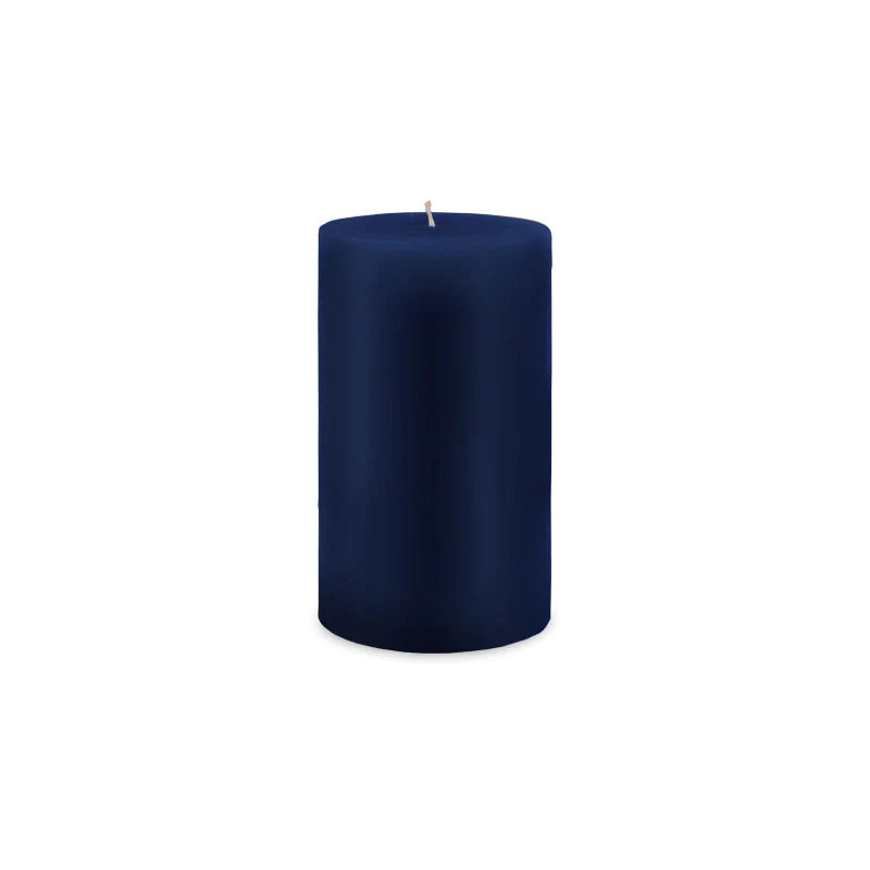 Premium Navy Blue 3x6 Inch Pillar Candles - Long-Lasting Scented or Unscented for Home Decor, Weddings, and Relaxation