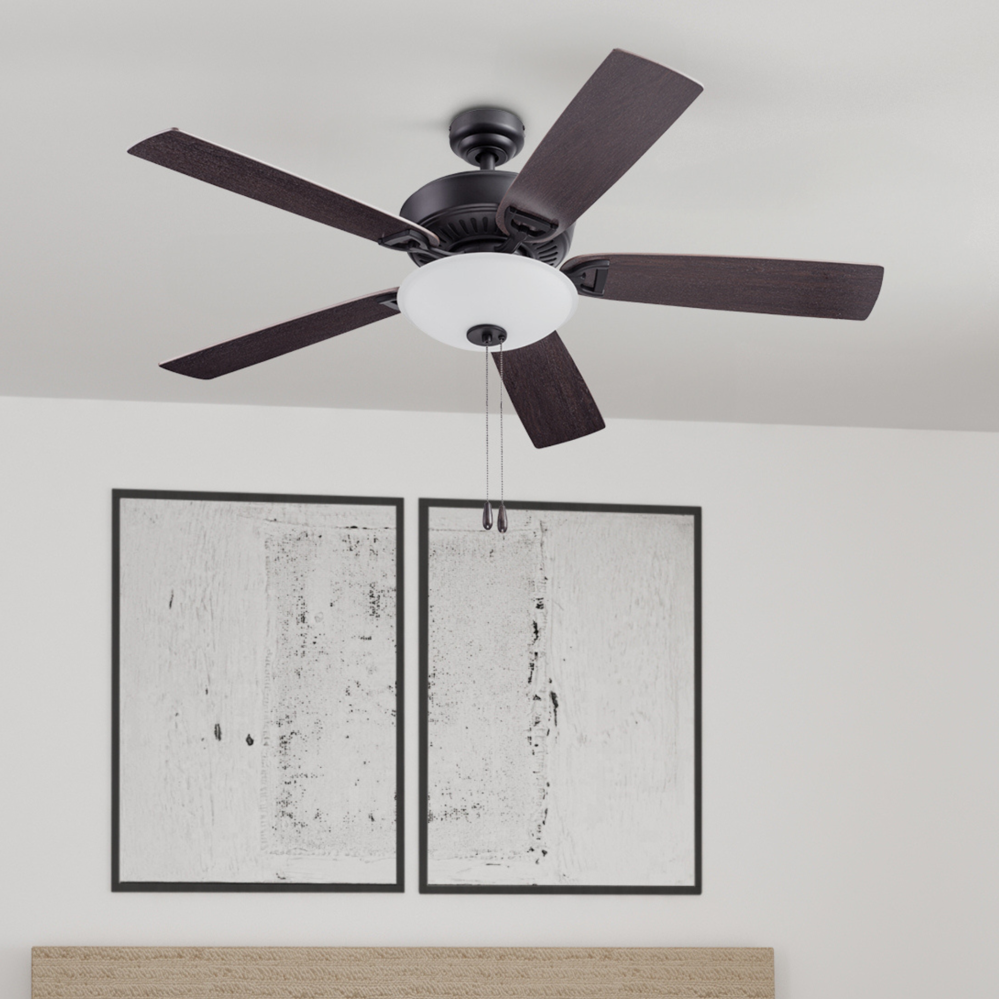 52 Inch Montlake Ceiling Fan with Pull Chain in Espresso Bronze Finish - Perfect for Living Room, Bedroom, and Outdoor Spaces