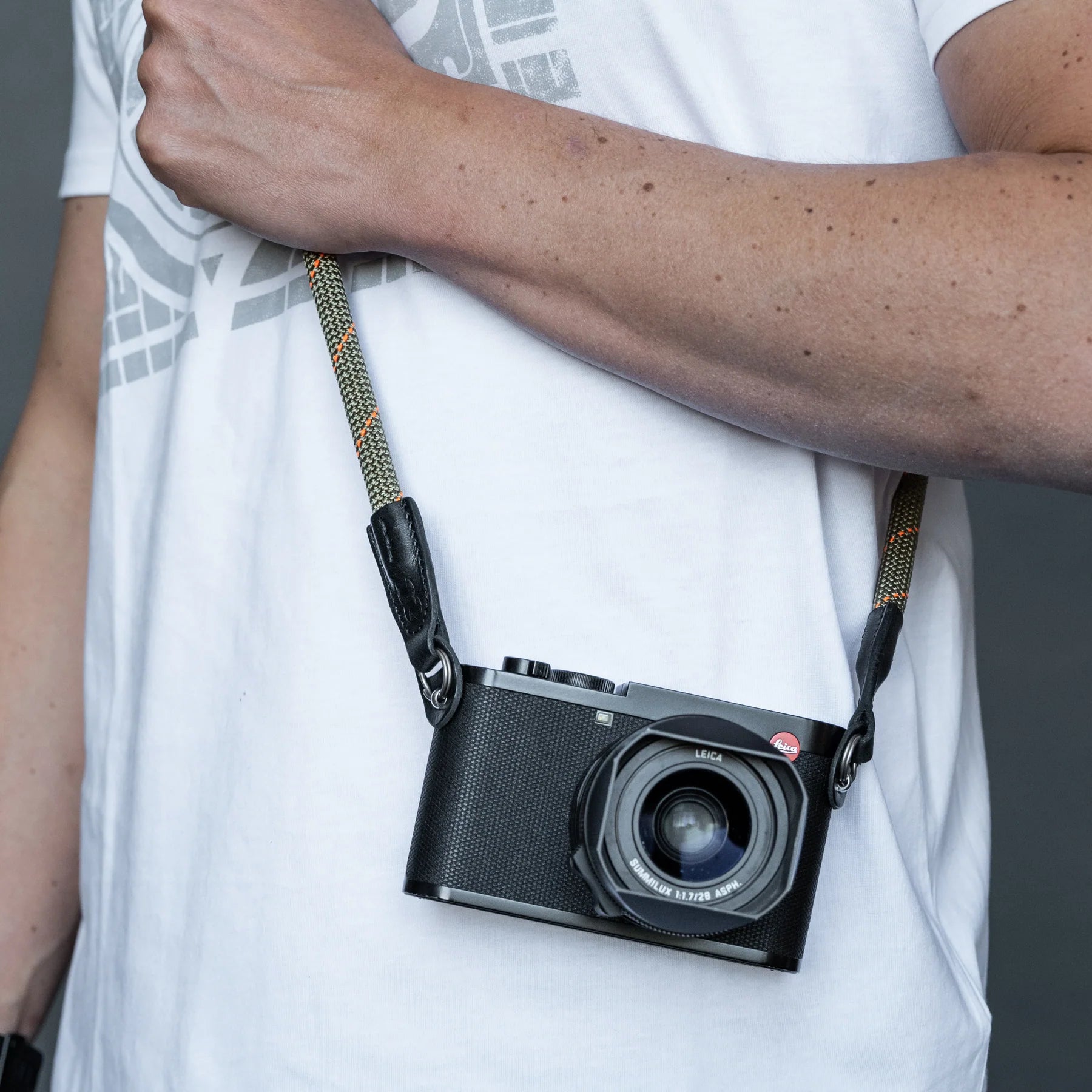 Cooph Rope Camera Strap with Split Ring - 45.3 Inch (115cm) Adjustable Neck Strap for DSLR, Mirrorless Cameras - Durable & Comfortable Orange Sagebrush Design - Perfect for Travel, Hiking & Photography Enthusiasts