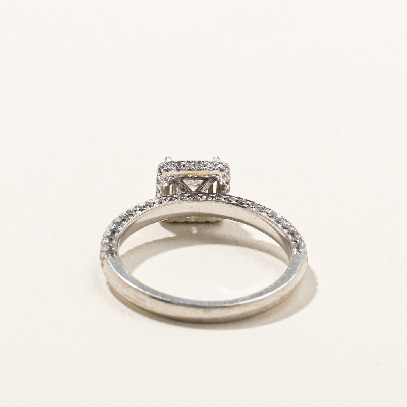 1.5ct Princess Cut Diamond Halo Engagement Ring 14K White Gold Size 7.25 - Perfect Proposal Gift for Anniversary & Wedding