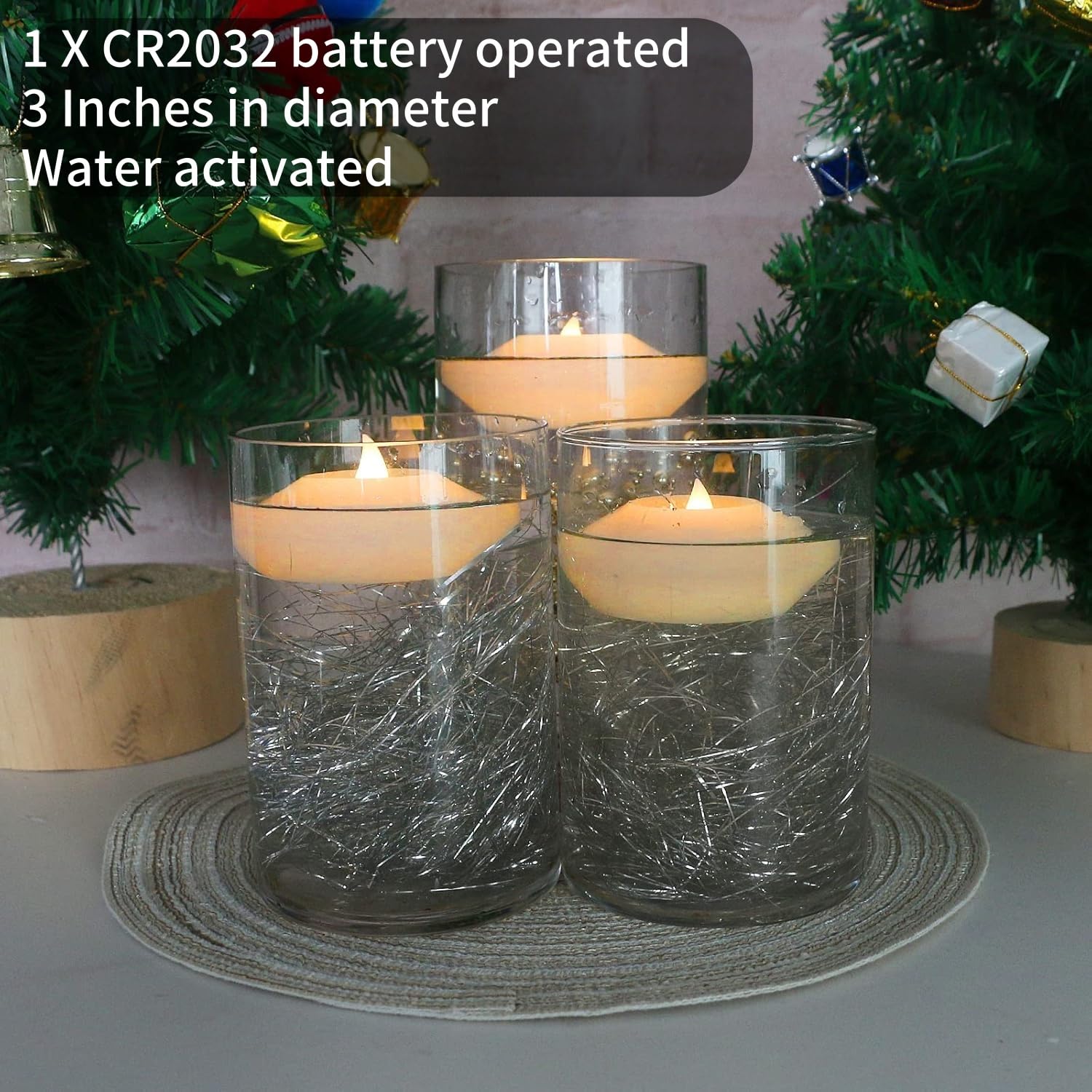 48 Pack LED Waterproof Floating Candles - Battery Operated Flameless Flickering Lights - Water Activated for Baby Showers, Weddings, Parties & Home Decor (Warm White) | Perfect for Pool Parties, Centerpieces & Romantic Ambiance