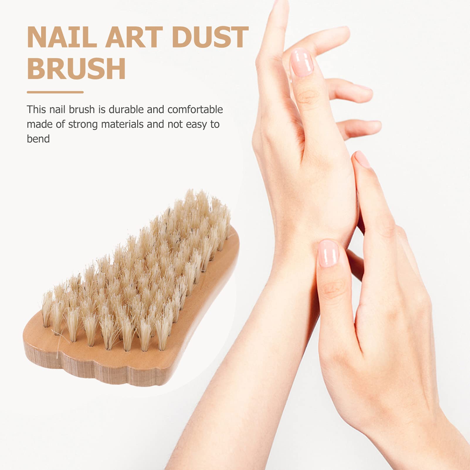 1pc Wooden Nail Dust Brush - Professional Nail Art Scrubber & Toenail Cleaning Kit with Soft Bristles - Perfect for Manicure, Pedicure & Nail Salon Use