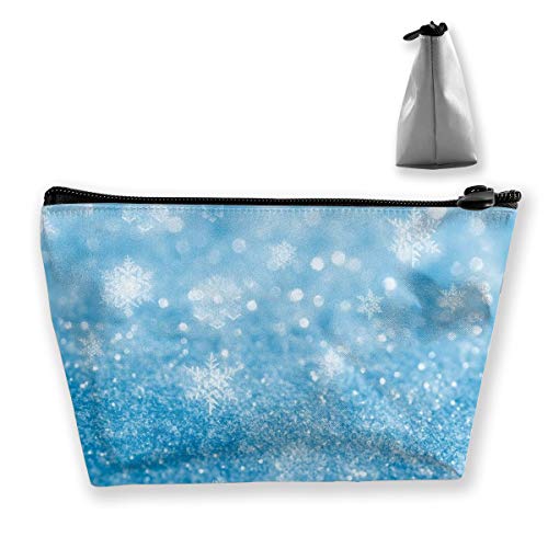 Bling Crystal Snowflake Makeup Bag - Large Trapezoidal Travel Cosmetic Pouch with Zipper, Waterproof Organizer for Makeup, Pencils & Toiletries | Perfect for Travel, Gym & Daily Storage