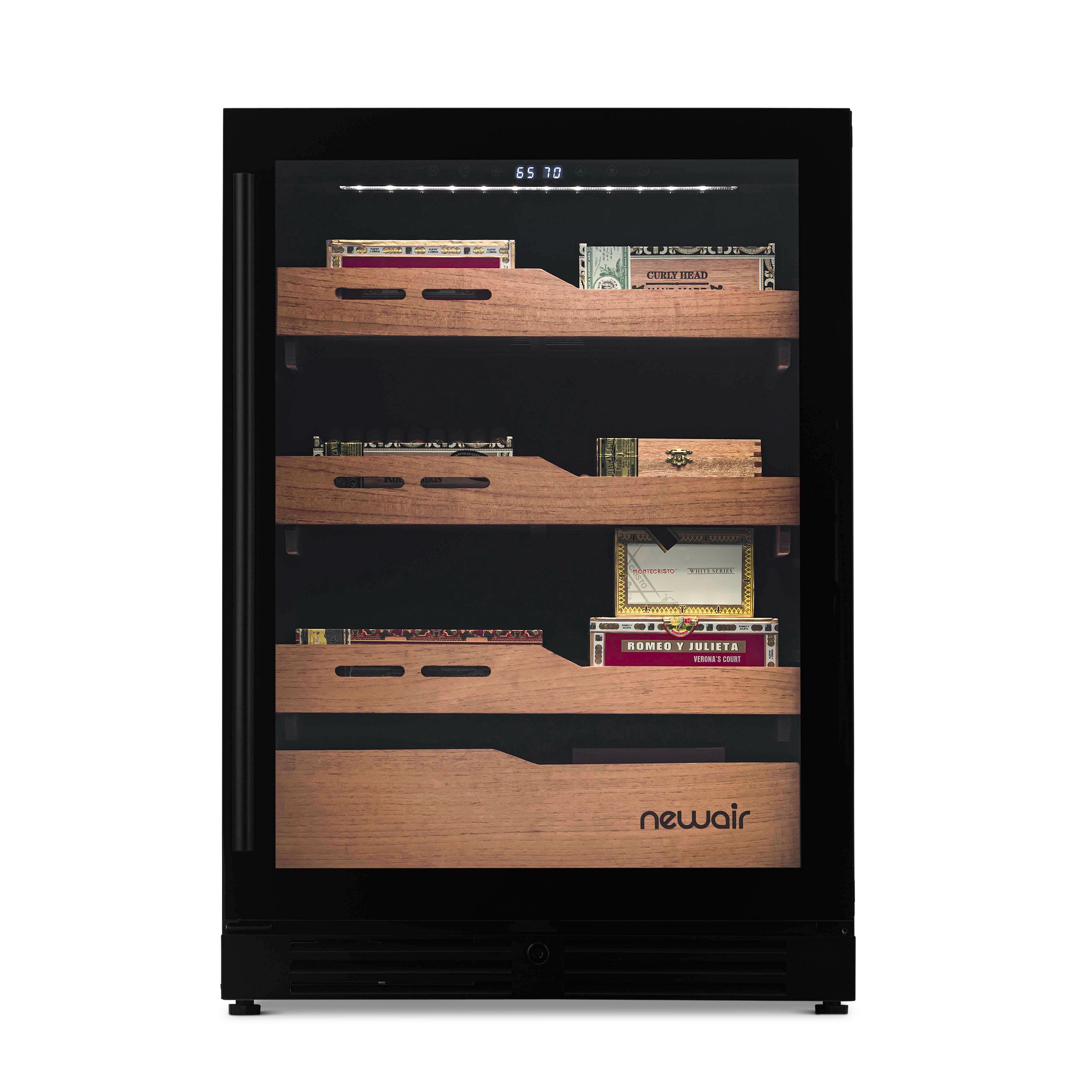 Newair® 1500-Count Electric Cigar Humidor Cabinet - Freestanding or Built-In Wine Cooler Conversion - Perfect for Cigar Aficionados & Home Bars