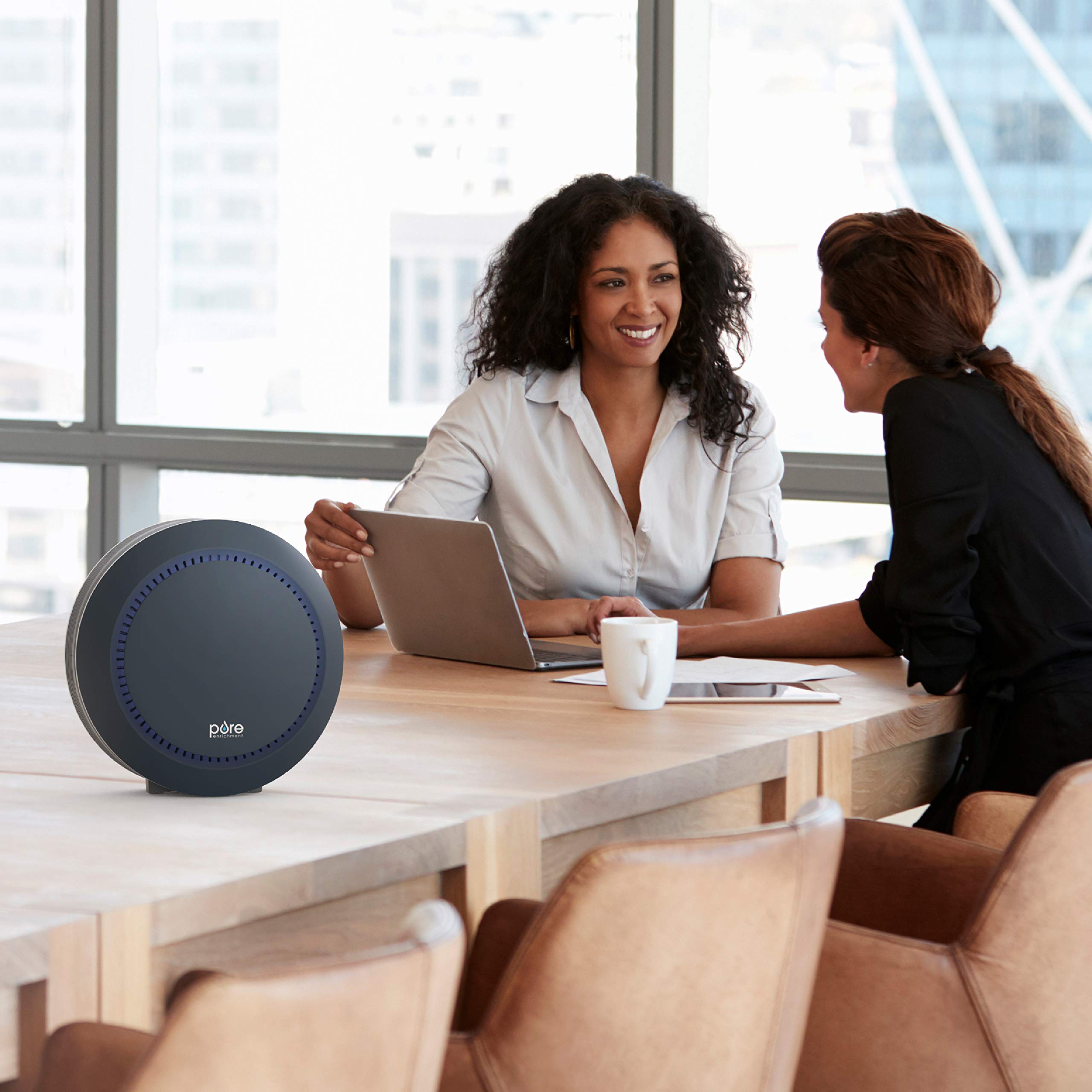 Pure Enrichment PureZone Halo Medium Room Air Purifier with 2-Stage Filtration - Removes Smoke, Pollen, Dust & Pet Dander | Compact Design for Bedroom, Office & Living Room (Graphite)