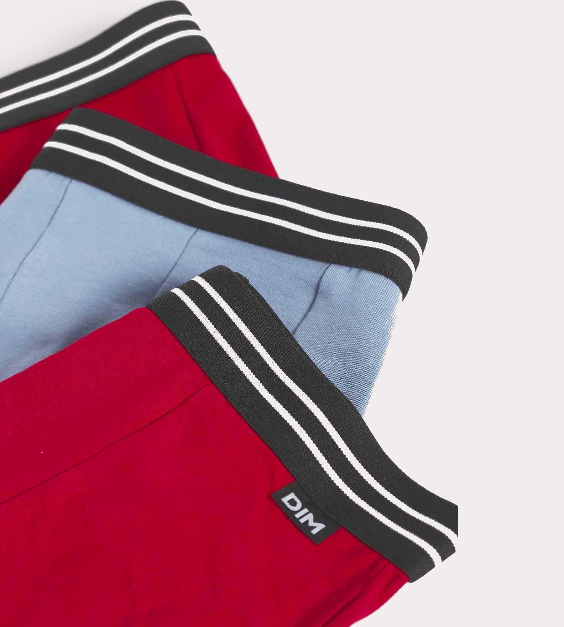 3 Pack Boys' Cotton Stretch Boxer Briefs - Red & Blue - Soft & Breathable Underwear for Kids - Perfect for School, Sports & Everyday Comfort
