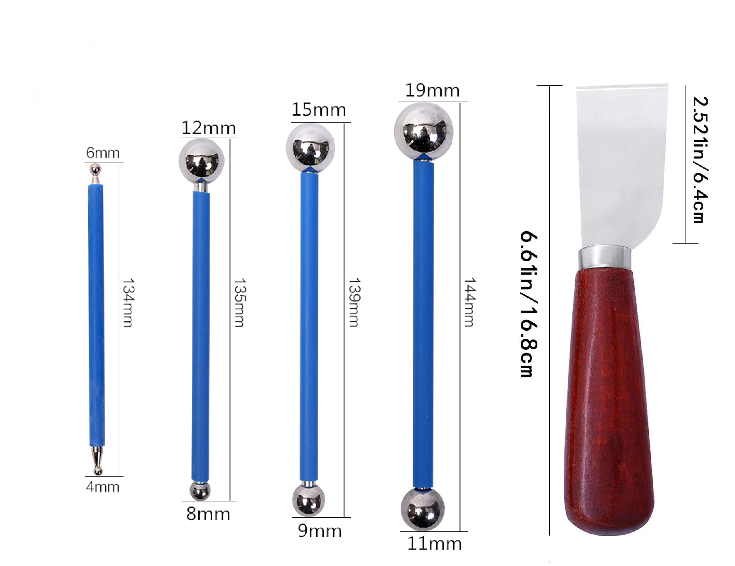 4-Piece Metal Ball Ceramic Tile Caulking Finishing Tools Set with Tile Seam Tool - Professional Tile Floor Grout Repair Kit for Edge & Gap Sealing - Perfect for Bathroom, Kitchen & DIY Home Renovation Projects