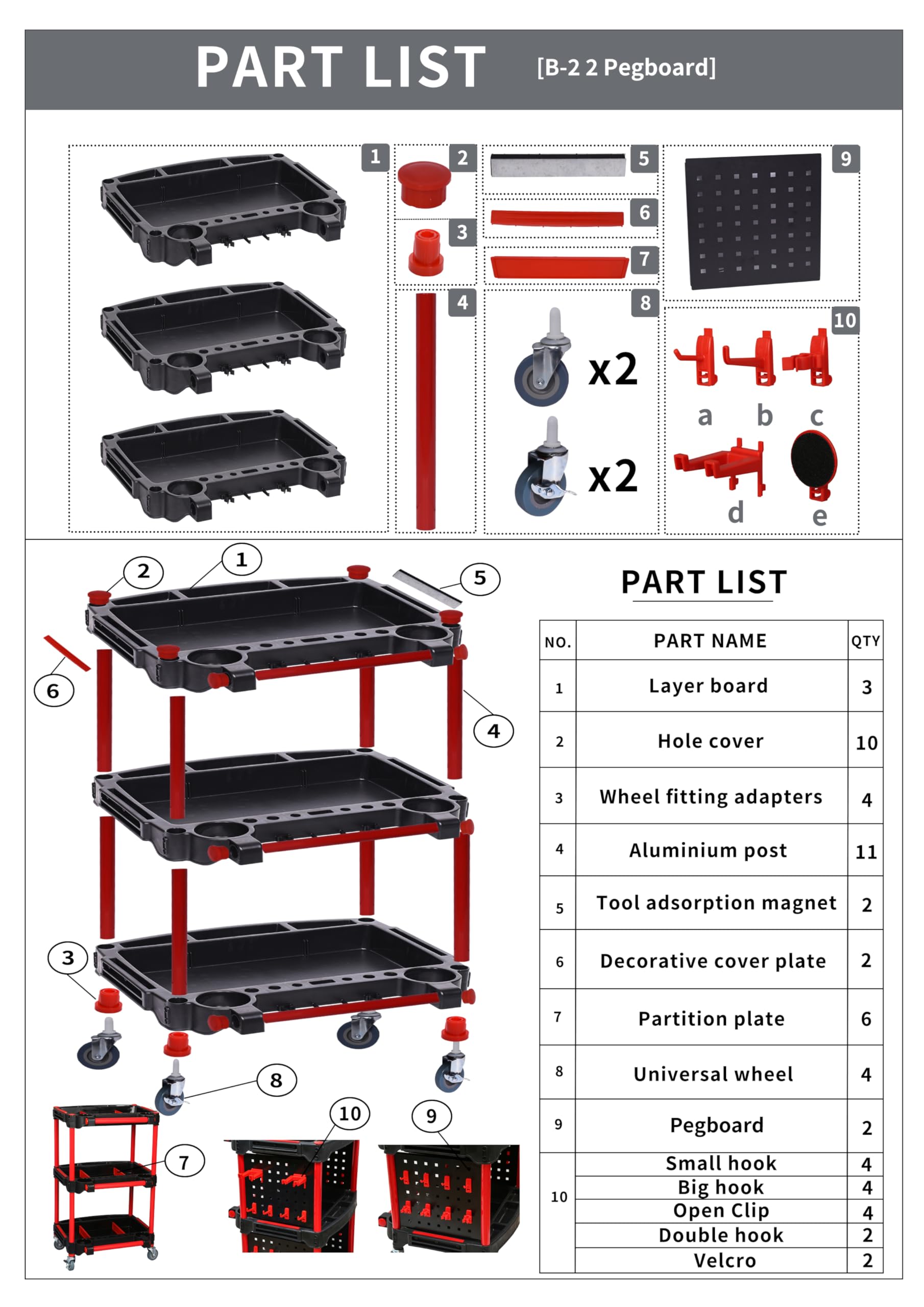 Auto Detailing Tool Cart with Pegboard - Professional Car Detailing Organizer for Garage, DIY & Home Studio | Tool Storage & Organization Solution for Mechanics & Hobbyists | Perfect for Car Wash, Detailing Projects & Workshop Organization