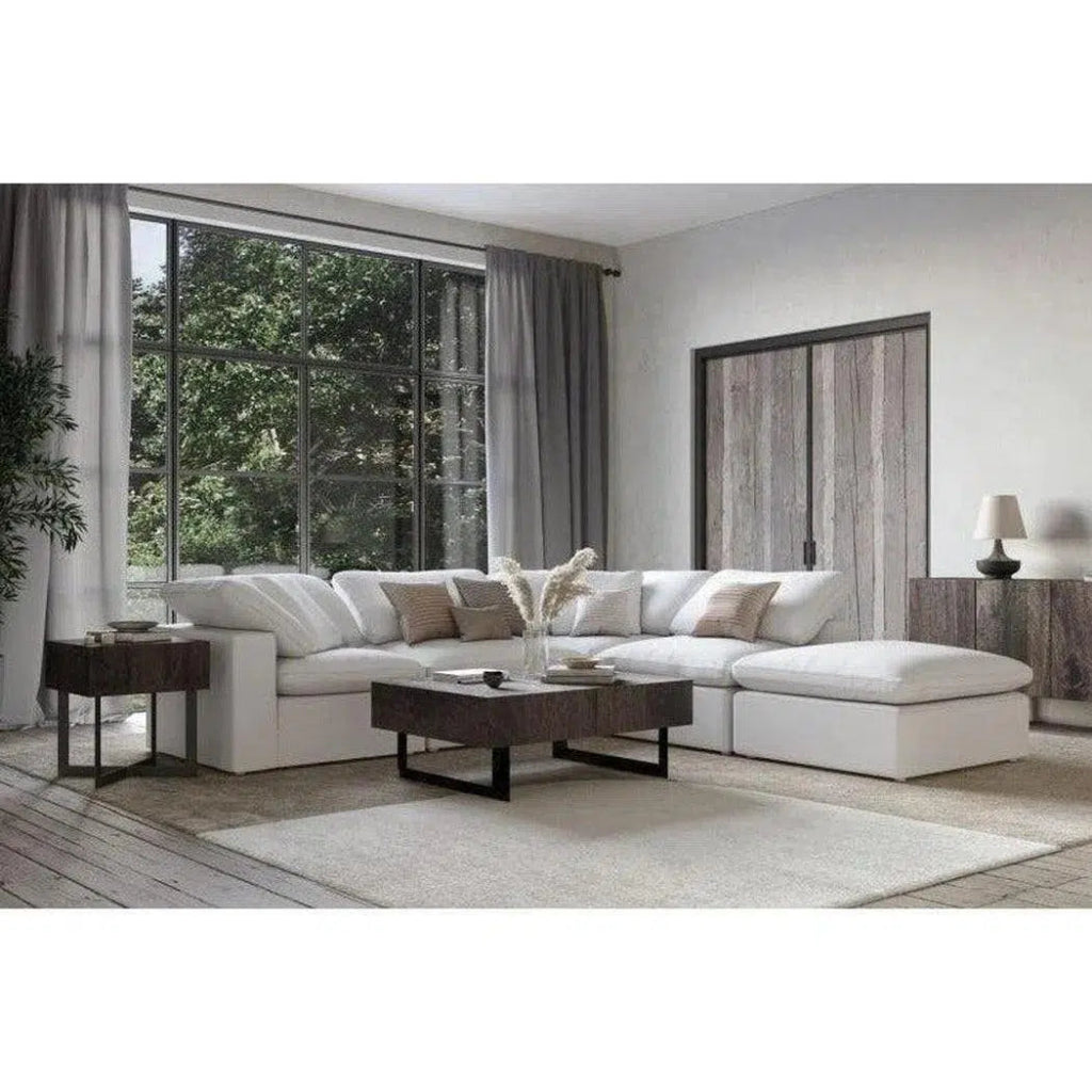 5-Piece Stain-Resistant Terra White Dream Modular Sectional Sofa Set - Perfect for Living Room, Family Room, or Home Theater Seating