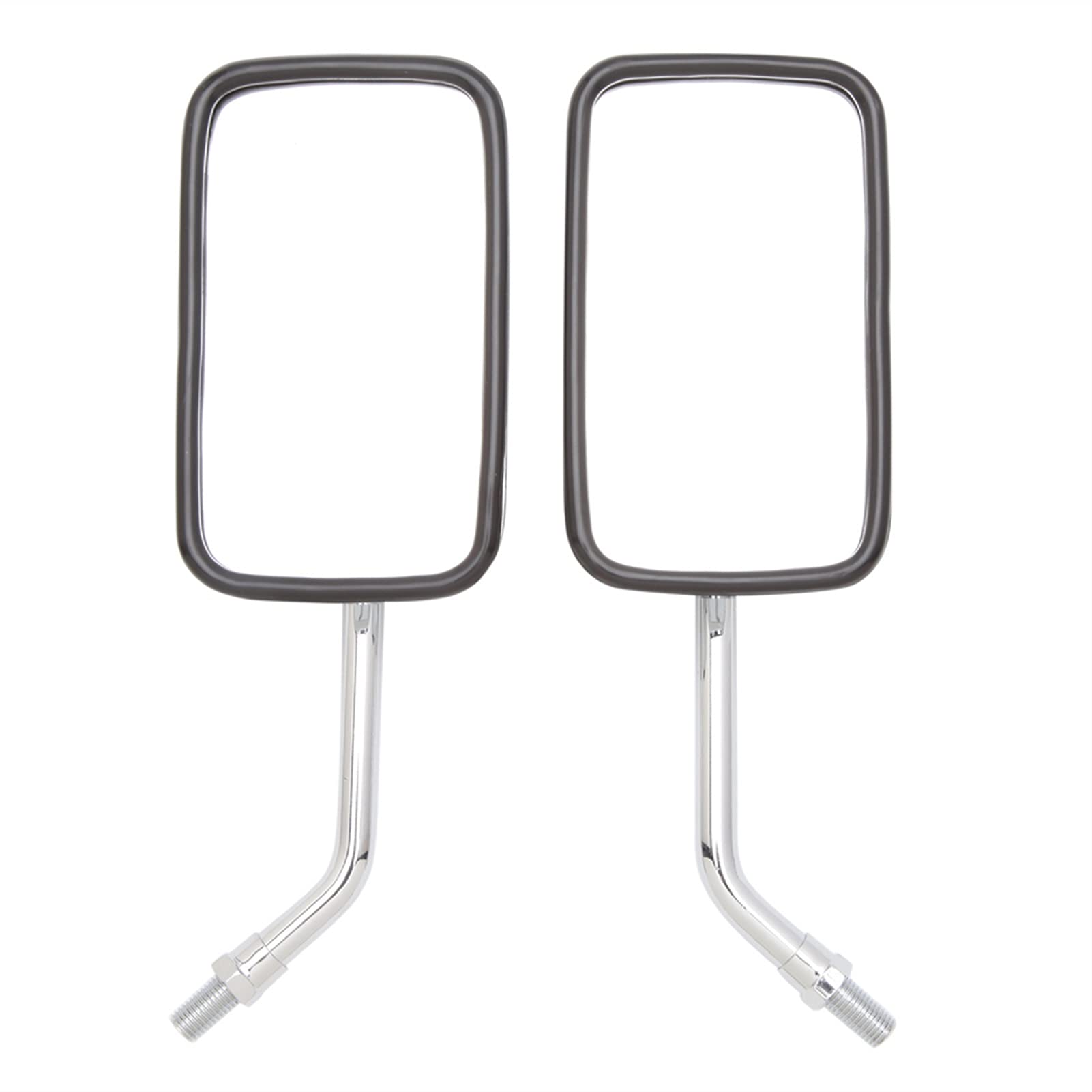 Universal 8-10mm Chrome Aluminum Motorcycle Rearview Mirrors - 1 Pair Rectangle Design for Honda Shadow Spirit 750/1100 & VTX1300/VTX1800 - Durable Bike Mirror Accessories for Enhanced Safety & Style on Cruisers & Touring Rides
