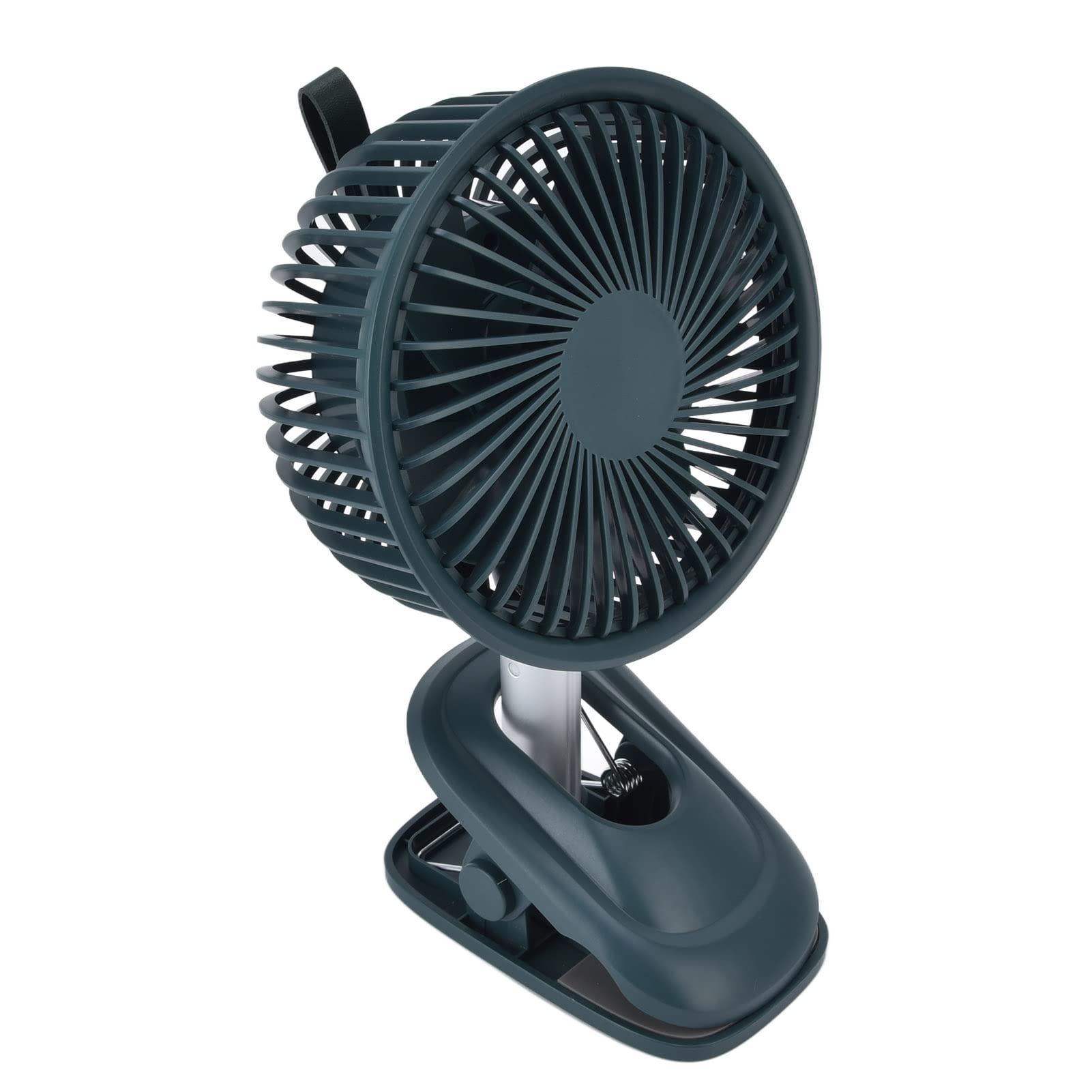 Heavy Duty USB Clip Fan - 360° Adjustable Strong Clamp Fan with USB Charging for Travel, Office, Bedroom - Green | Portable Cooling for Desk, Bedside & Outdoor Use