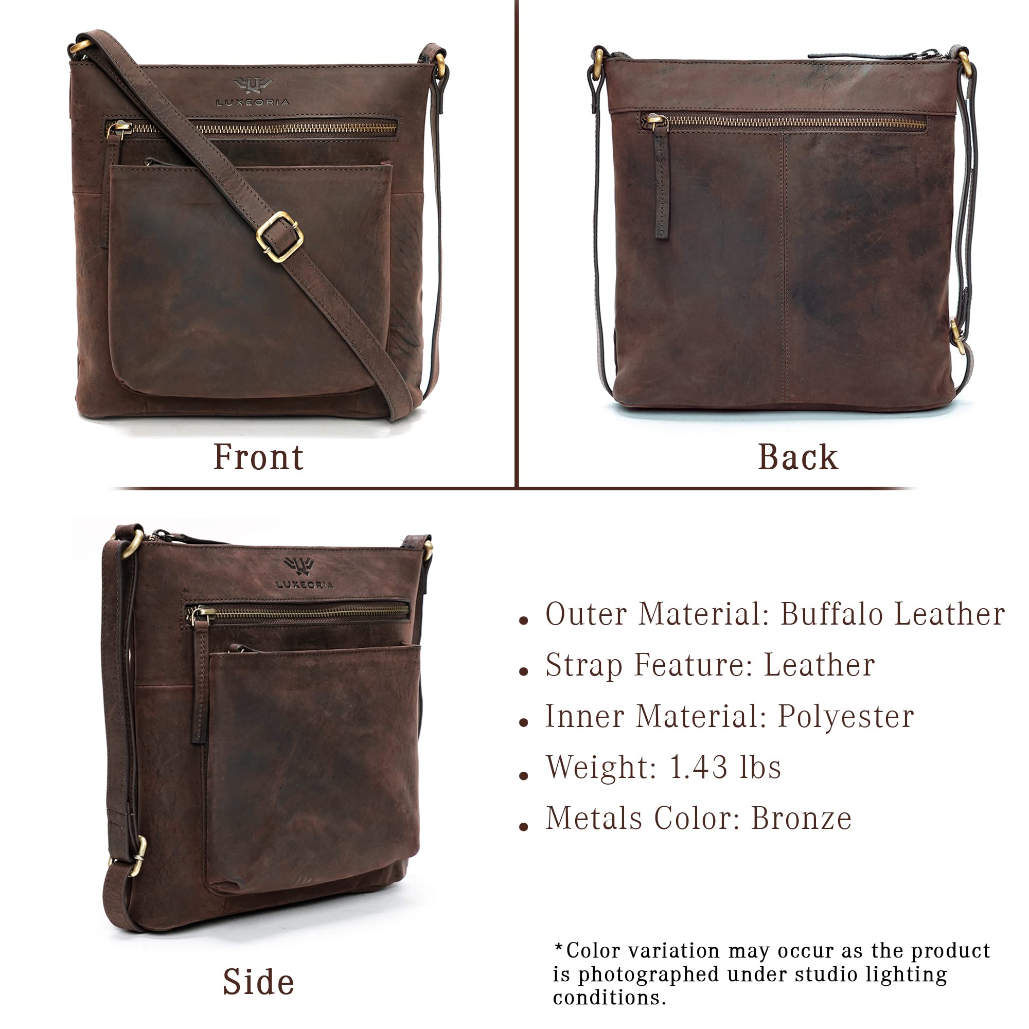 Genuine Leather Crossbody Bags for Women - Premium Handmade Leather Shoulder Purse with Adjustable Strap | Perfect for Travel, Shopping & Everyday Use