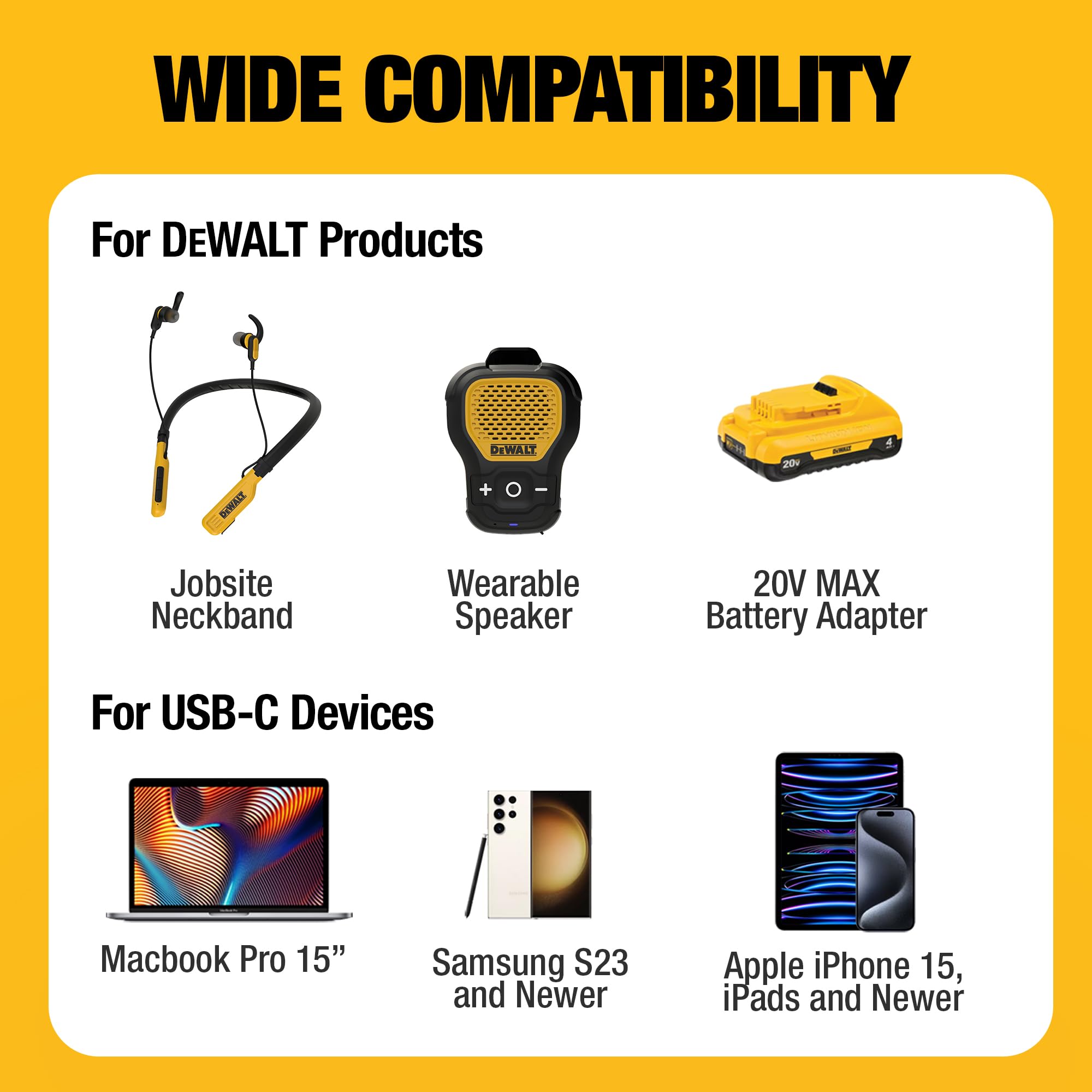 DEWALT 120W USB C Car Charger, Dual Port PD 3.0 Fast Charger with PPS for iPhone 16/15/14/13/12, Galaxy S22/S21/S20, iPad - Perfect for Road Trips & Long Commutes