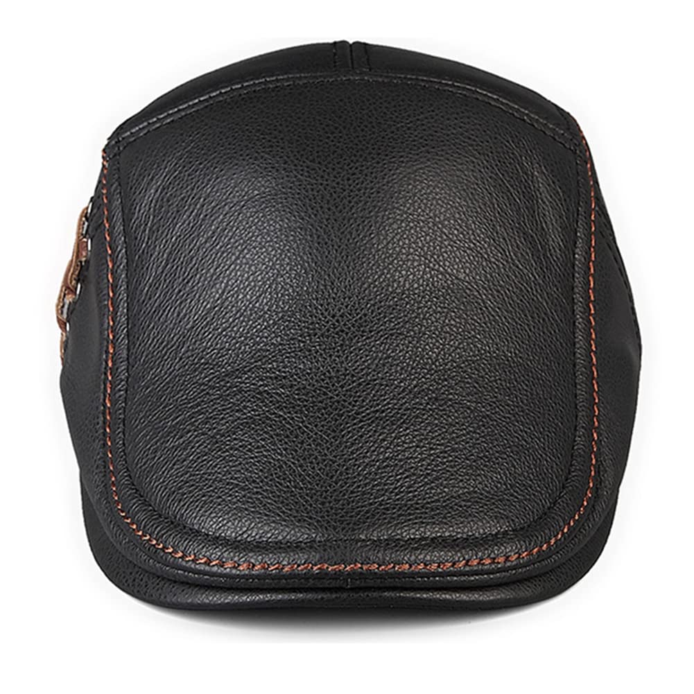 Stylish Unisex Leather Newsboy Cap - Flat Beret Driving Hat for Men & Women - Perfect for Golf, Hunting, Winter & Autumn Outdoor Activities