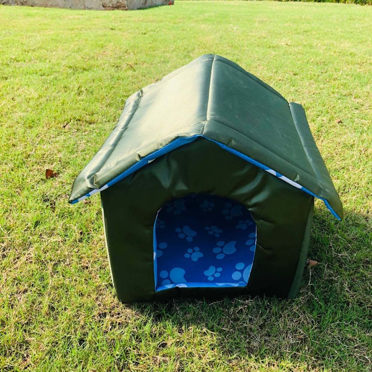 Outdoor Waterproof Cat Shelter with Removable Soft Mat - Insulated Collapsible Cat Bed for Indoor/Outdoor Cats & Small Dogs - Easy Assembly Igloo Pet House for Winter Protection & Backyard Comfort
