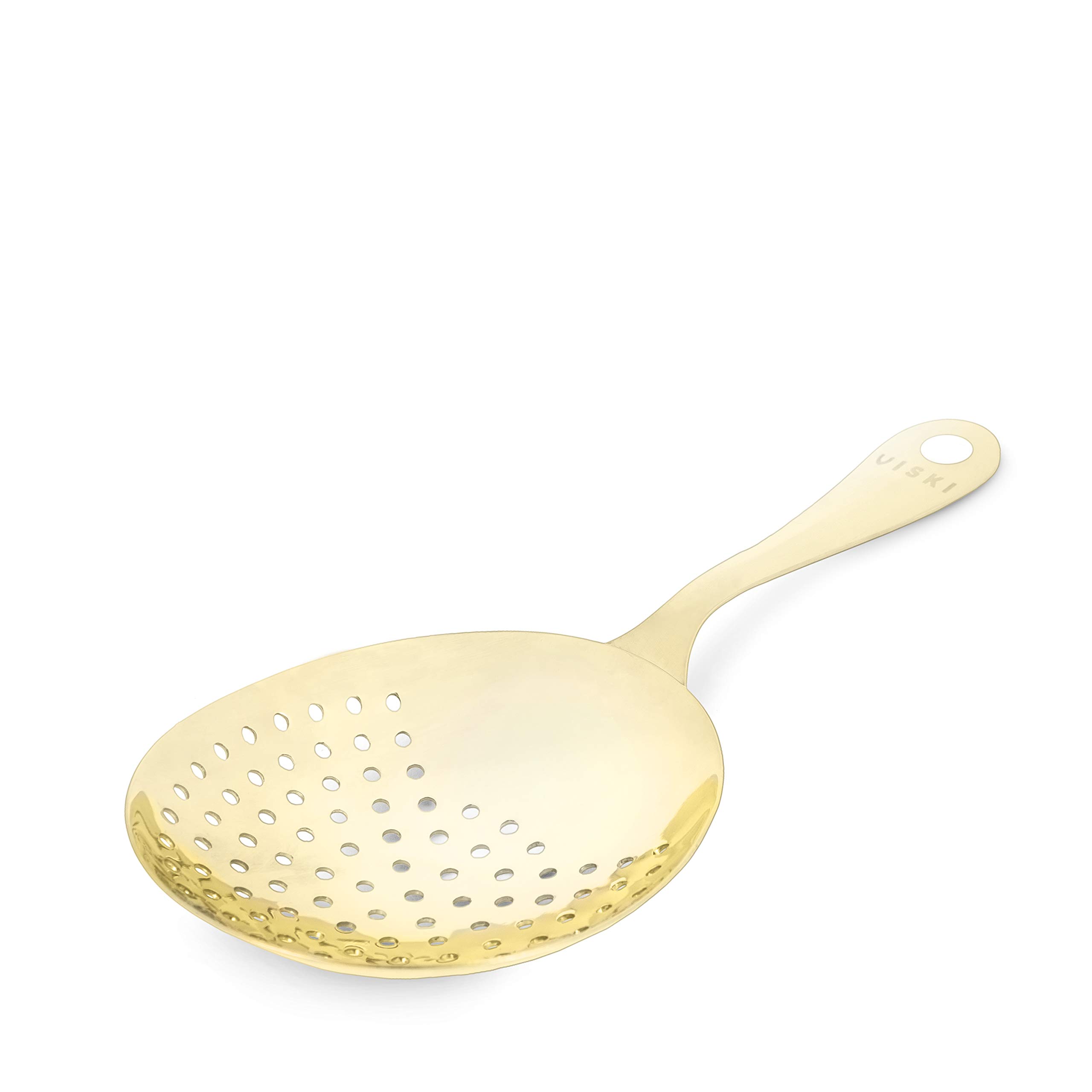 Viski 4876 Belmont Gold Julep Strainer - Pack of 12 | Premium Cocktail Bar Accessories for Mint Juleps & Classic Cocktails