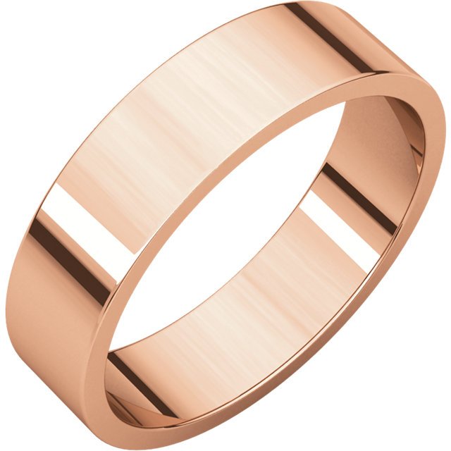 14K Gold 5mm Flat Wedding Band for Women - Elegant & Durable Ring for Bridal, Anniversary, or Everyday Wear