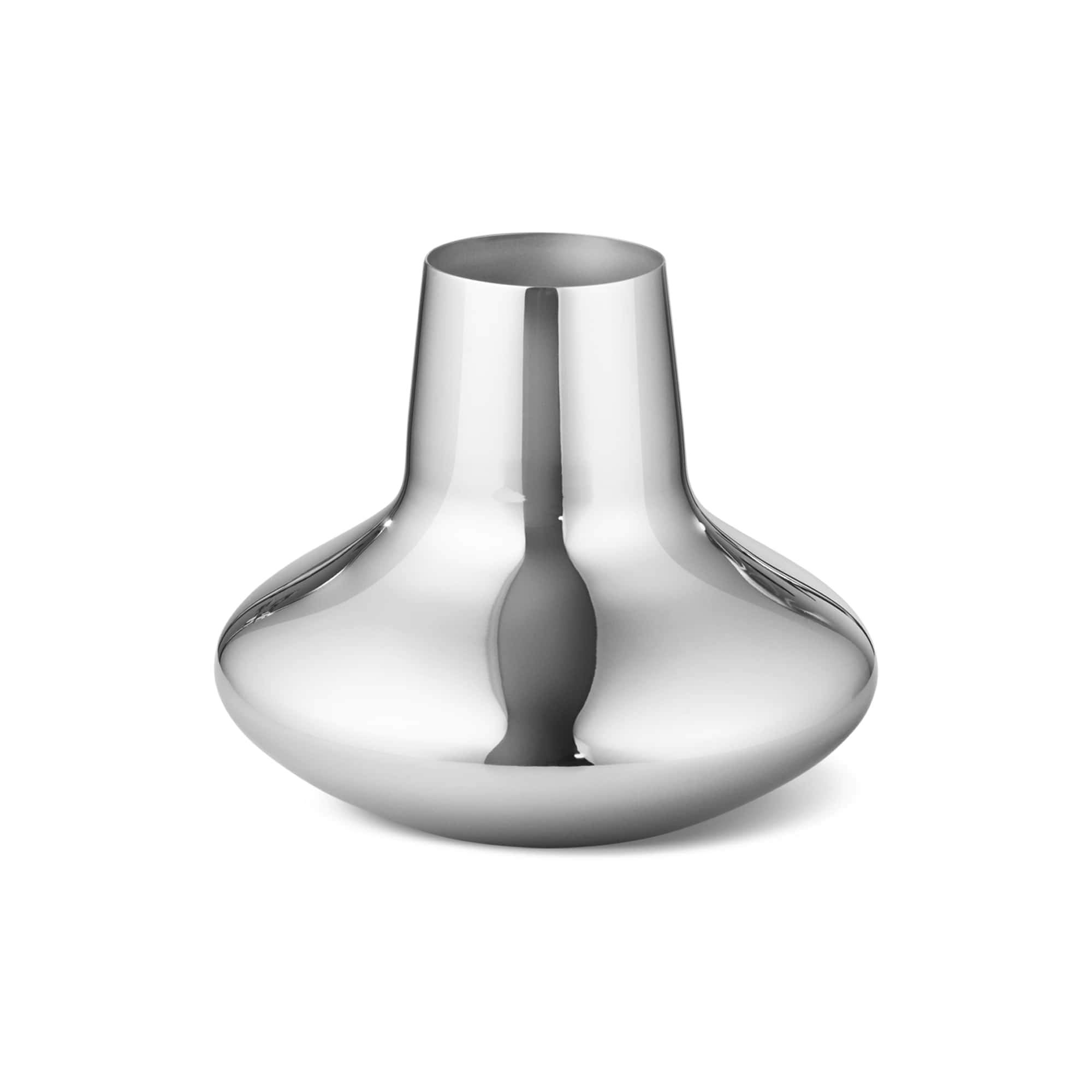 Georg Jensen Henning Koppel Large Stainless Steel Vase - Modern Home Decor & Luxury Flower Arrangement Centerpiece for Living Room, Office, Wedding