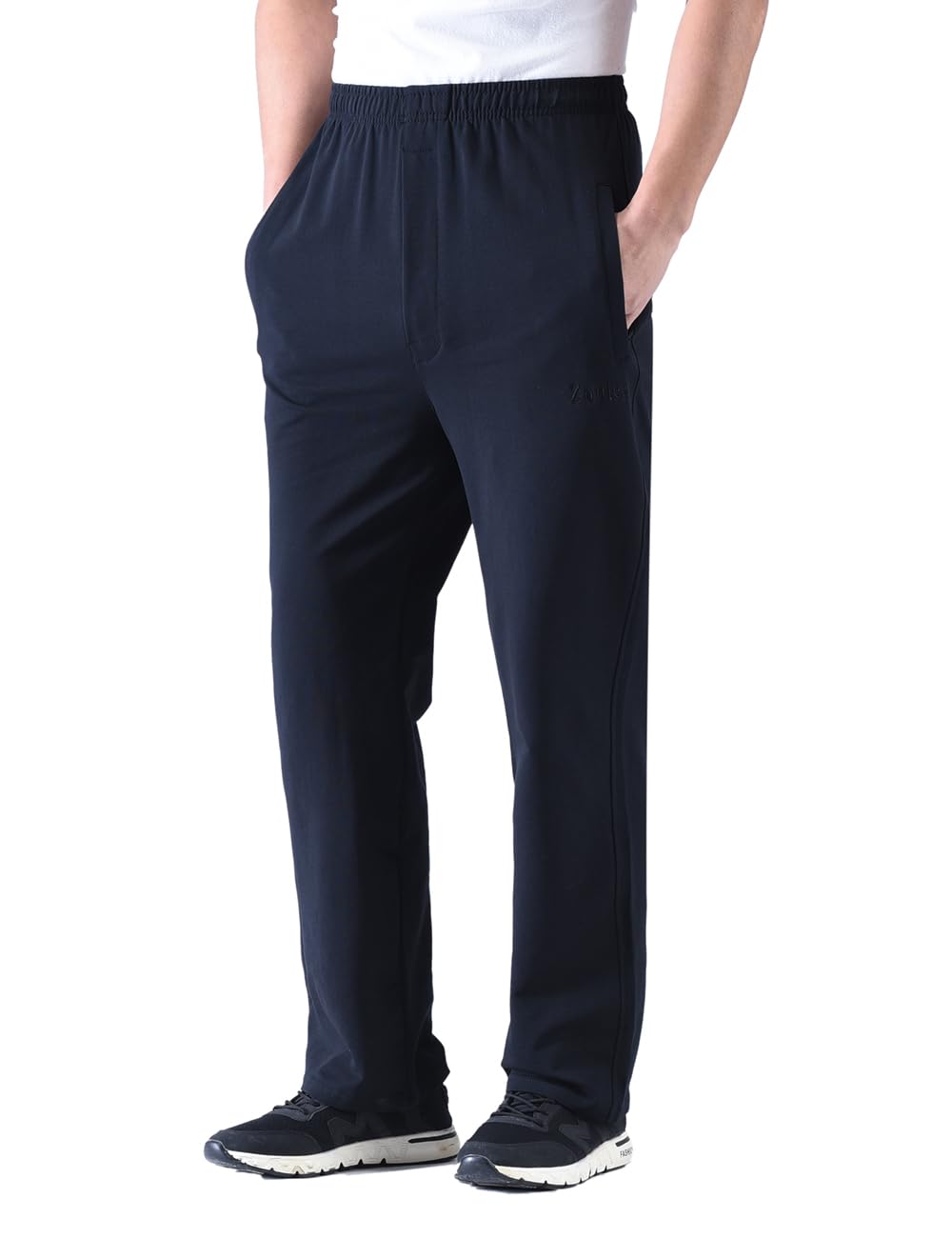 Zoulee Men's Casual Cotton Jogger Sweatpants with Zipper Front - Comfortable Lounge Pants for Running, Gym, Travel & Everyday Wear