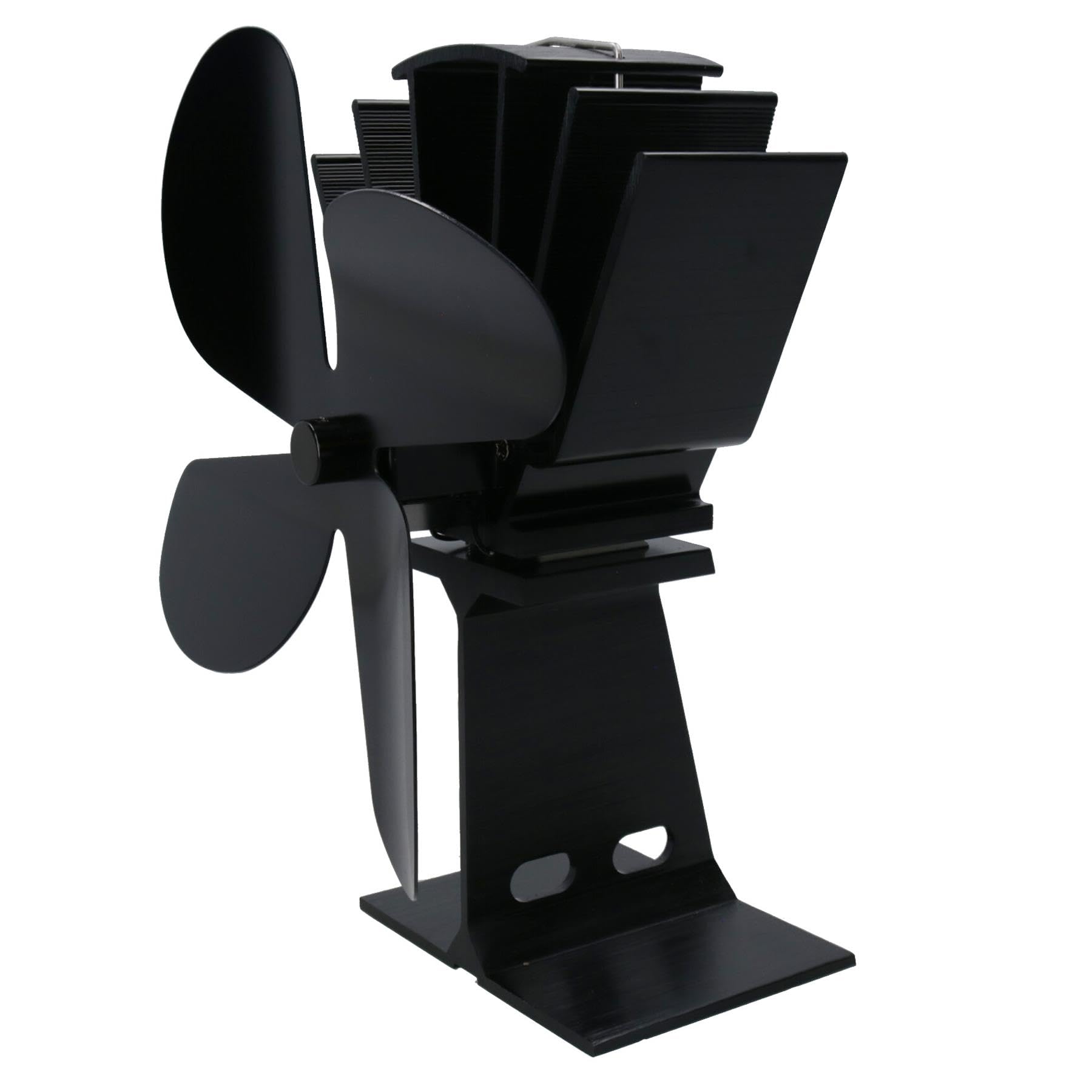 AB Tools 4 Blade Stove Fan - Black Heat Powered Fan for Wood Burning Stoves, Log Burners & Fireplaces - Efficient Heat Distribution for Cozy Home Heating