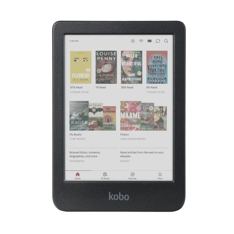 Kobo Clara Colour E-Reader - Black with Clear Transparent Case - Perfect for Reading eBooks, Travel & Gifts