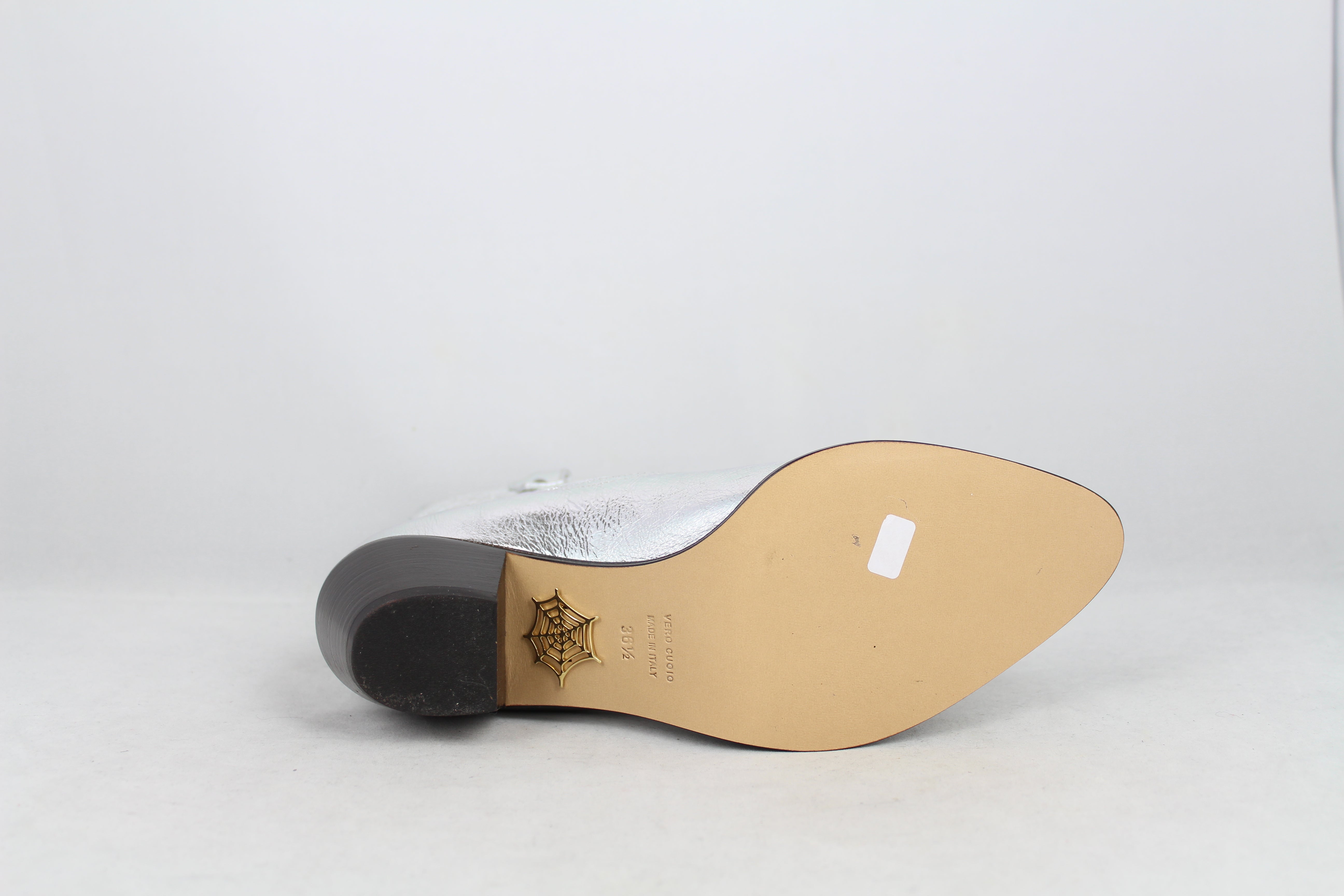 Charlotte Olympia Silver Cowboy Boots Size 36.5 - Stylish Western Fashion for Women | Perfect for Parties, Festivals & Country Events