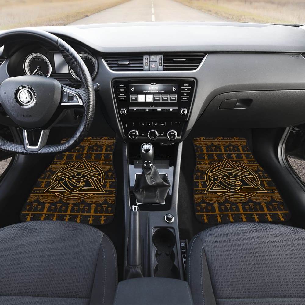 Premium Egyptian Eyes of Horus Car Floor Mats - Ancient Protection Symbol for Vehicles - Durable Auto Accessories for Sedans, SUVs & Trucks - Perfect for Road Trips, Daily Commute & Gift Giving