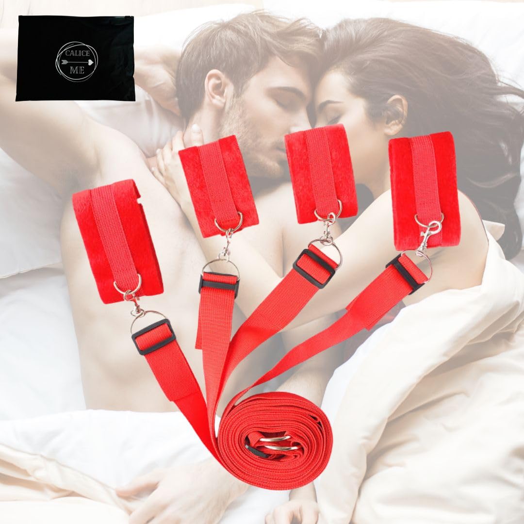 BDSM Bondage Kit - Sexy Handcuffs & Erotic Sex Toys for Couples, Beginners & Advanced - Romantic Bedroom Play for Men & Women - Spice Up Your Love Life with Sensual Adult Games & Naughty Pleasure