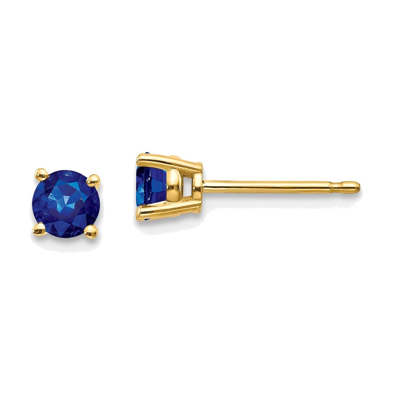 14K Yellow Gold Sapphire Stud Earrings for Women - Elegant & Timeless Jewelry Gift for Birthdays, Anniversaries, and Special Occasions