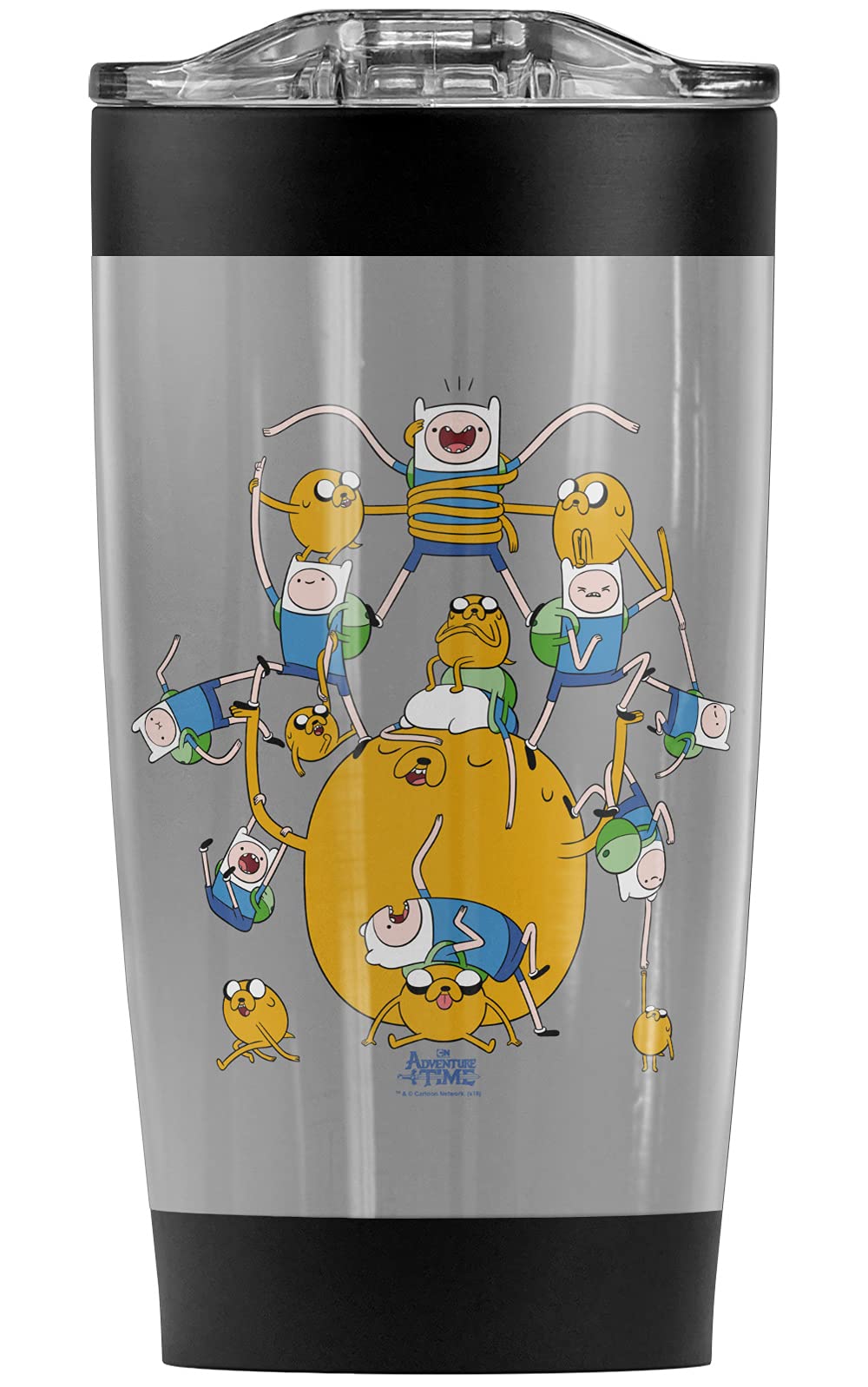 Adventure Time Finn & Jake Stainless Steel Tumbler 20oz - Vacuum Insulated Travel Mug with Leakproof Lid for Coffee & Cold Drinks | Perfect for Office, Gym, Camping & Road Trips