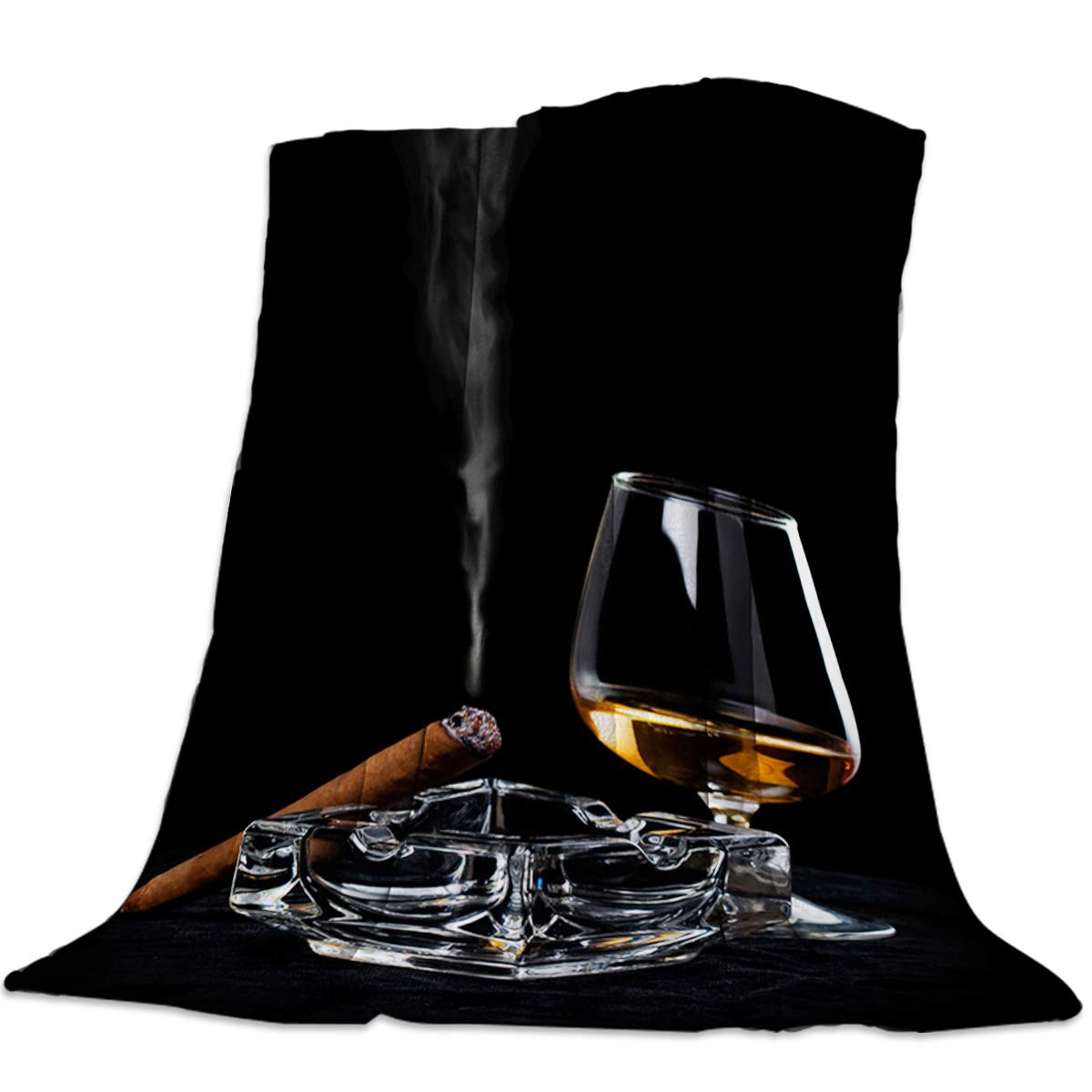 Premium Fleece Blankets for Adults - Ultra Soft Plush Throw Blanket 50x60 Inches - Cozy All-Season Warmth for Men & Women - Perfect for Living Room, Bedroom, Couch & Home Decor - Great Gift for Wine Lovers & Cigar Enthusiasts