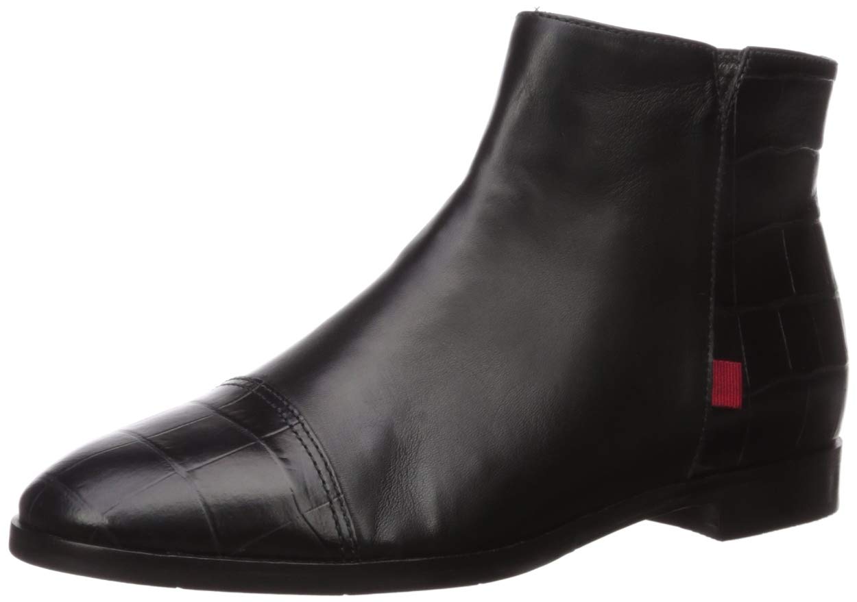 Marc Joseph New York Women's Genuine Leather Ankle Boots - Made in Brazil, Stylish Zip-Up Booties for Casual Outings & Office Wear