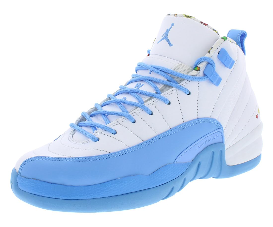 Jordan Youth Air 12 GS DQ4365-114 Emoji Basketball Shoes Size 4.5Y - Lightweight Sneakers for Kids Sports & Casual Wear