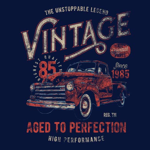 Vintage 1985 Aged to Perfection 40th Birthday Gift for Men - Retro Truck Design T-Shirt - Perfect 40th Birthday Party, Funny Gift Idea & Nostalgic Present